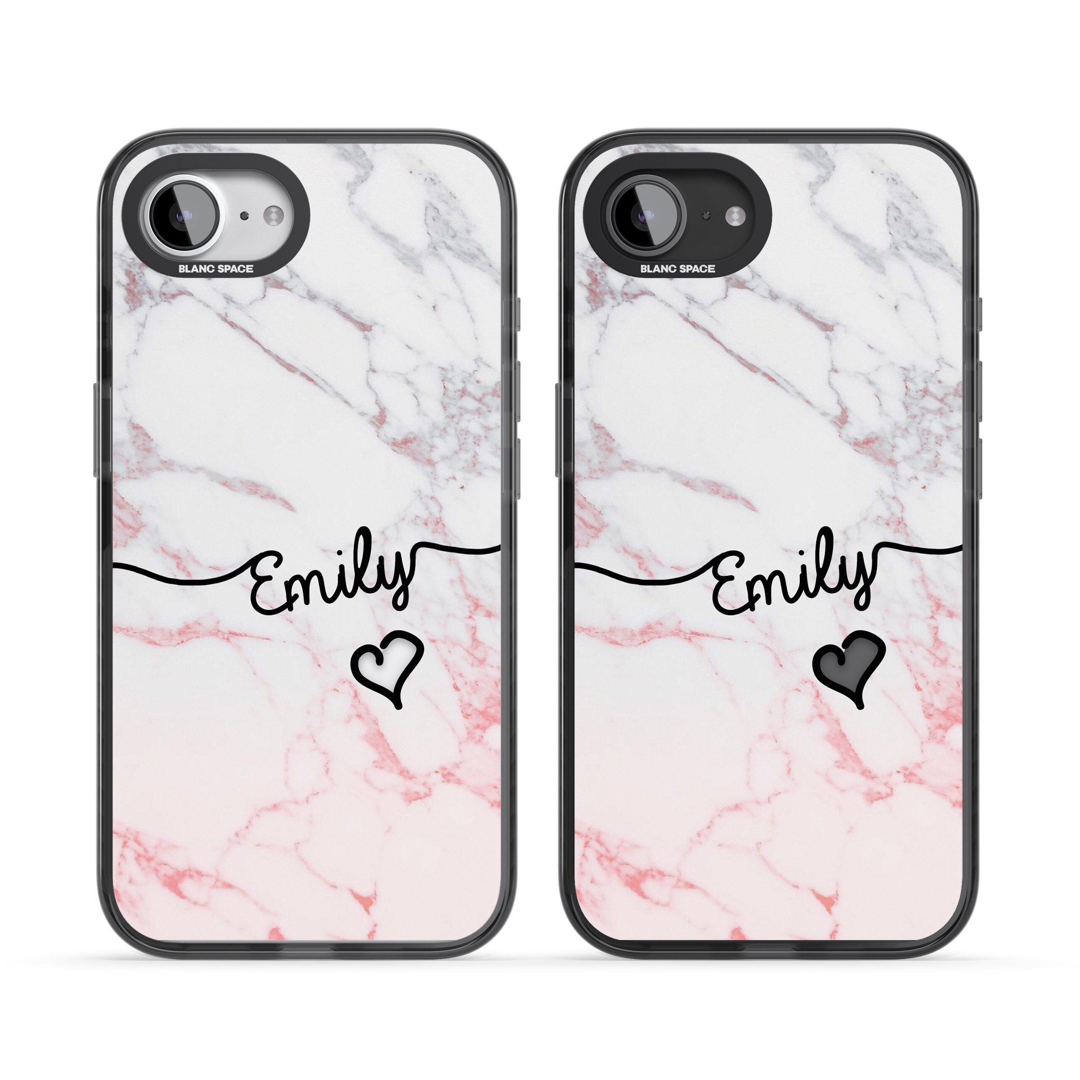 Personalised Pink Fade Marble Heart