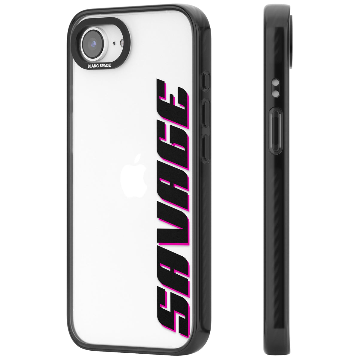 Personalised Cool Vertical Name iPhone 16e / iPhone 17e Impact Black Phone Case side