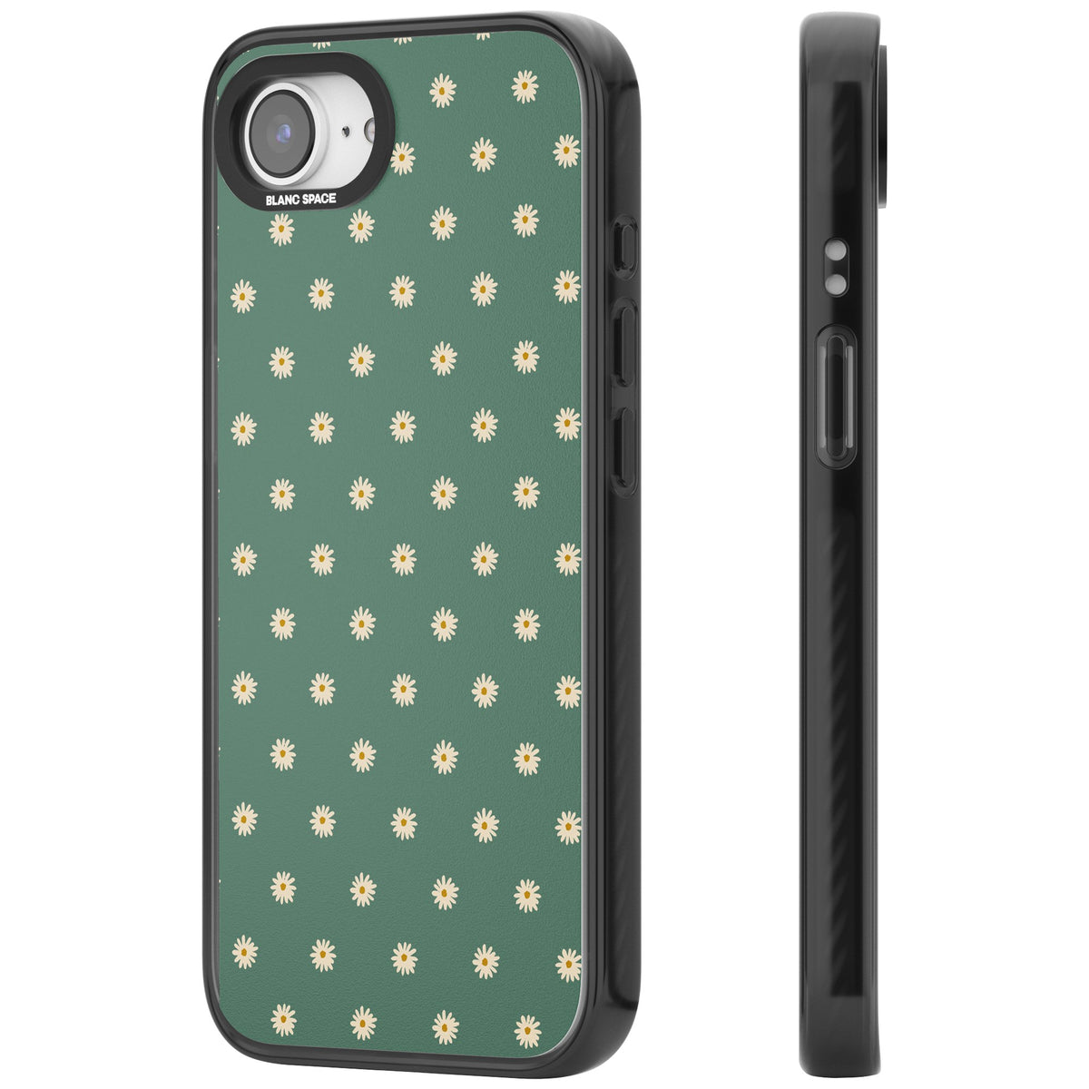 Sage Daisy Floral iPhone 16e / iPhone 17e Impact Black Phone Case side