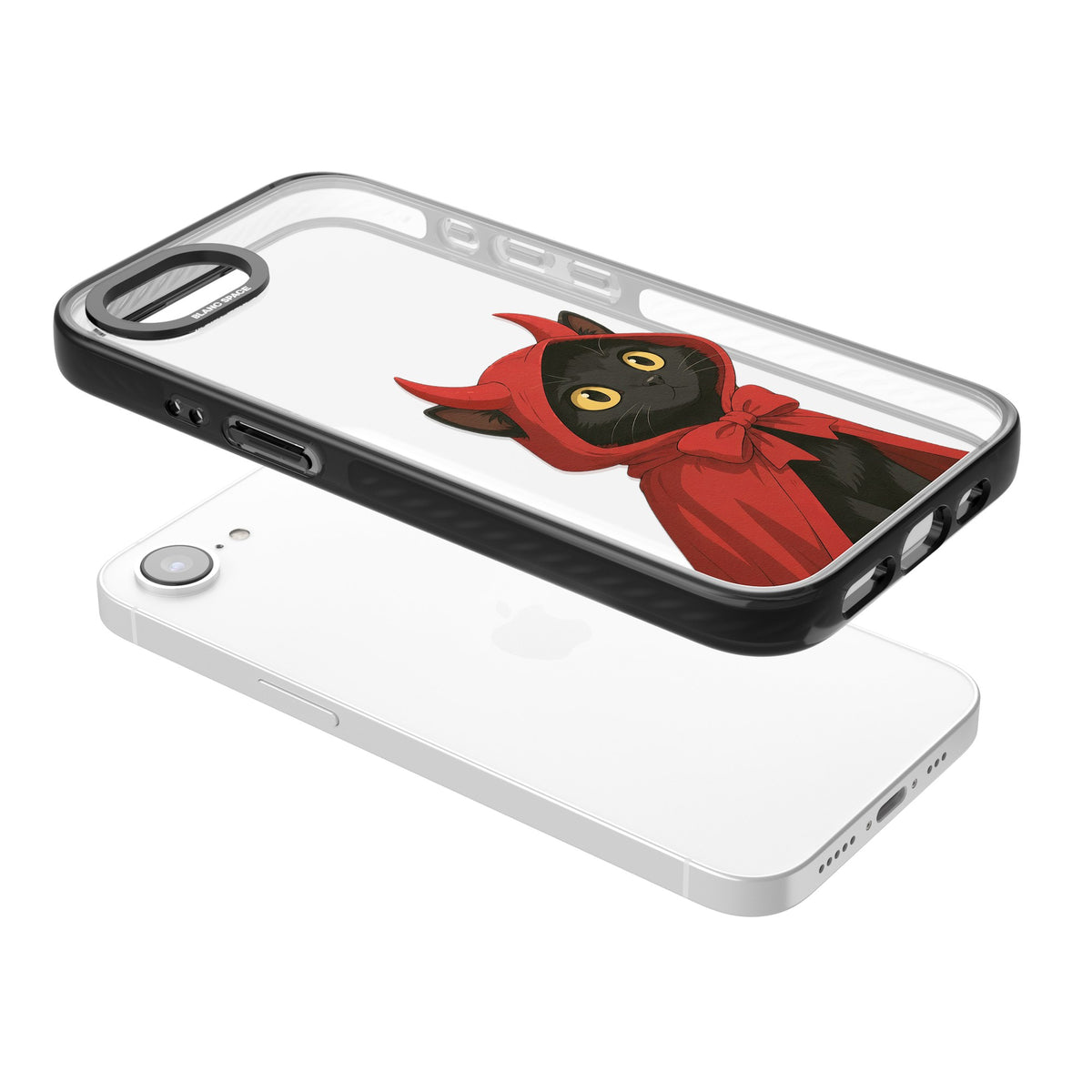 Little Devil iPhone 16e / iPhone 17e Impact Black Phone Case angled