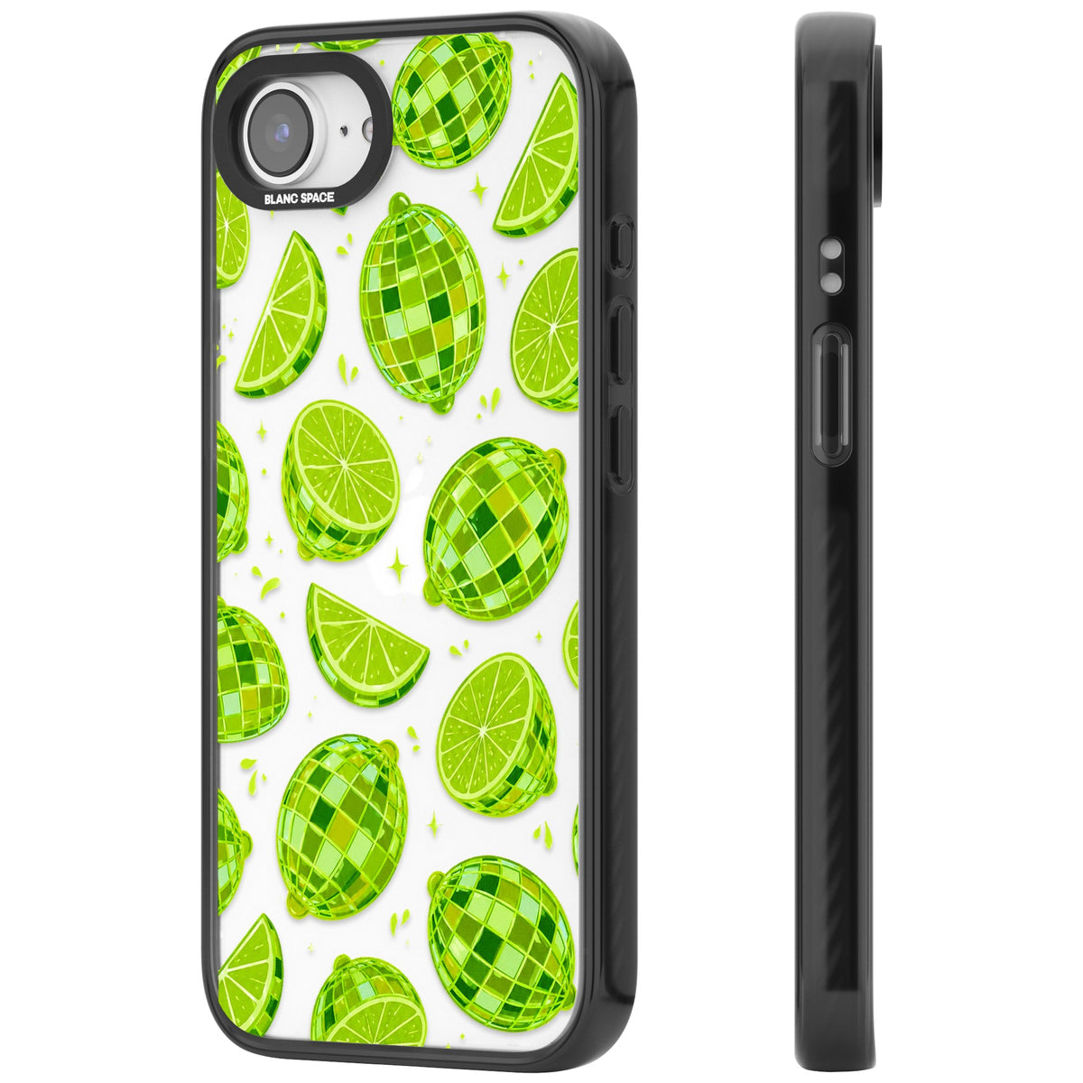 Disco Limes iPhone 16e / iPhone 17e Impact Black Phone Case side