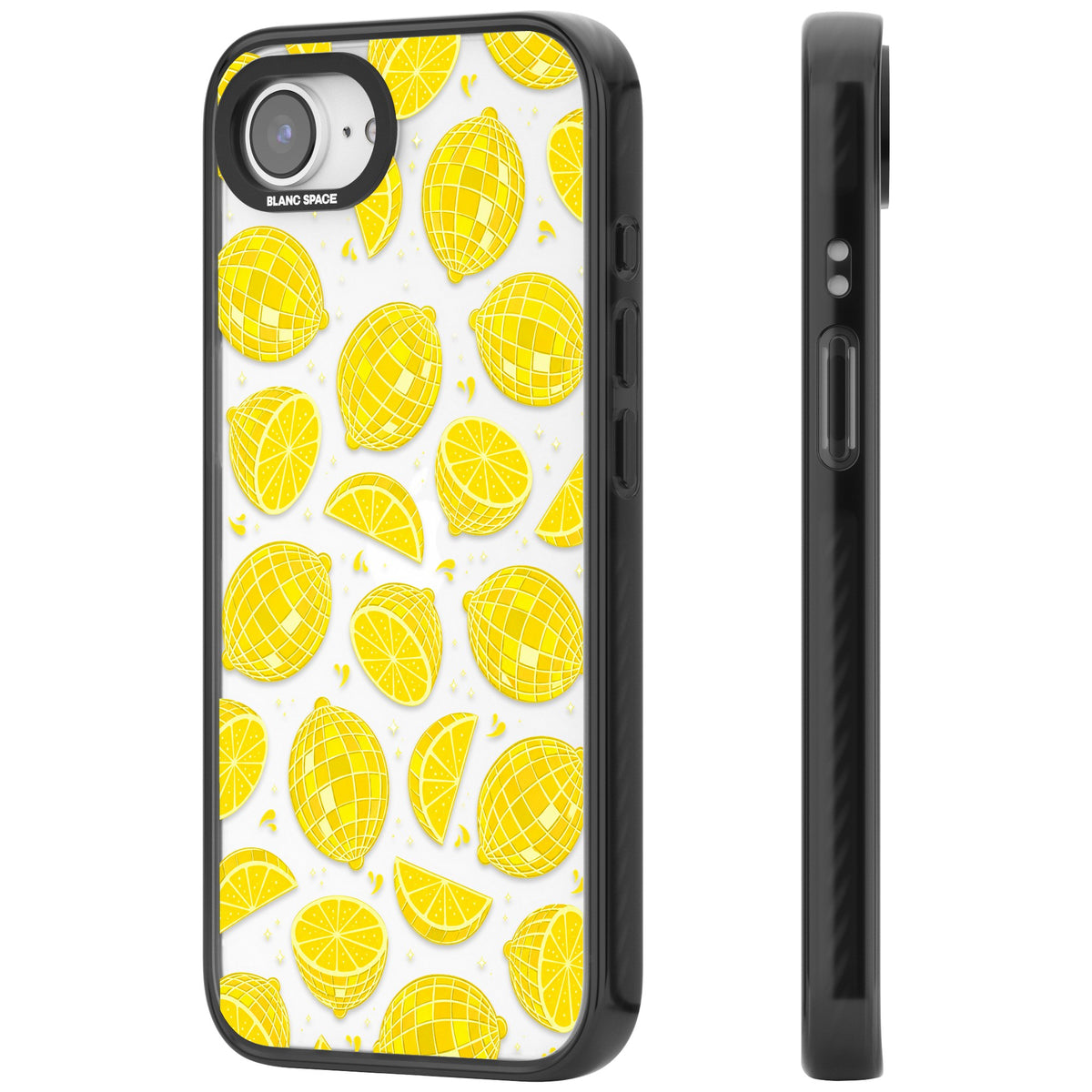 Disco Lemons iPhone 16e / iPhone 17e Impact Black Phone Case side