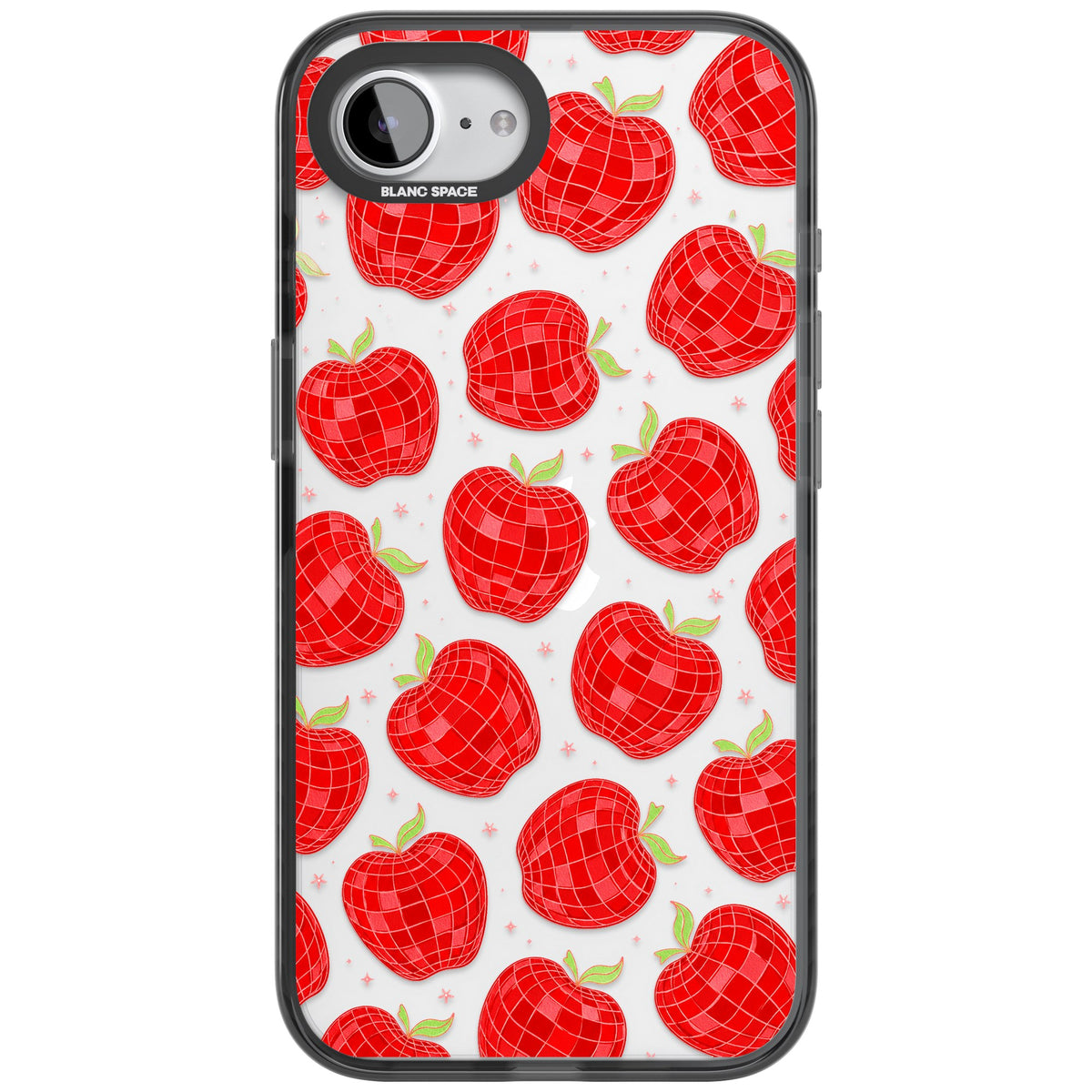 Disco Apples iPhone 16e / iPhone 17e Impact Black Phone Case front