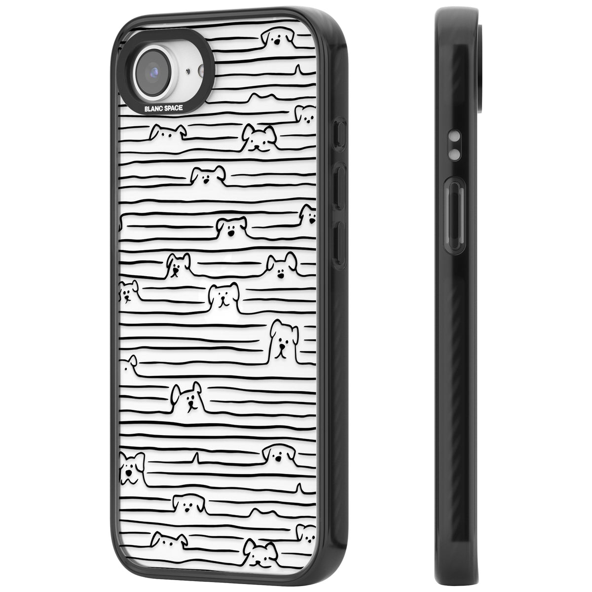 Dog Lines iPhone 16e / iPhone 17e Impact Black Phone Case side