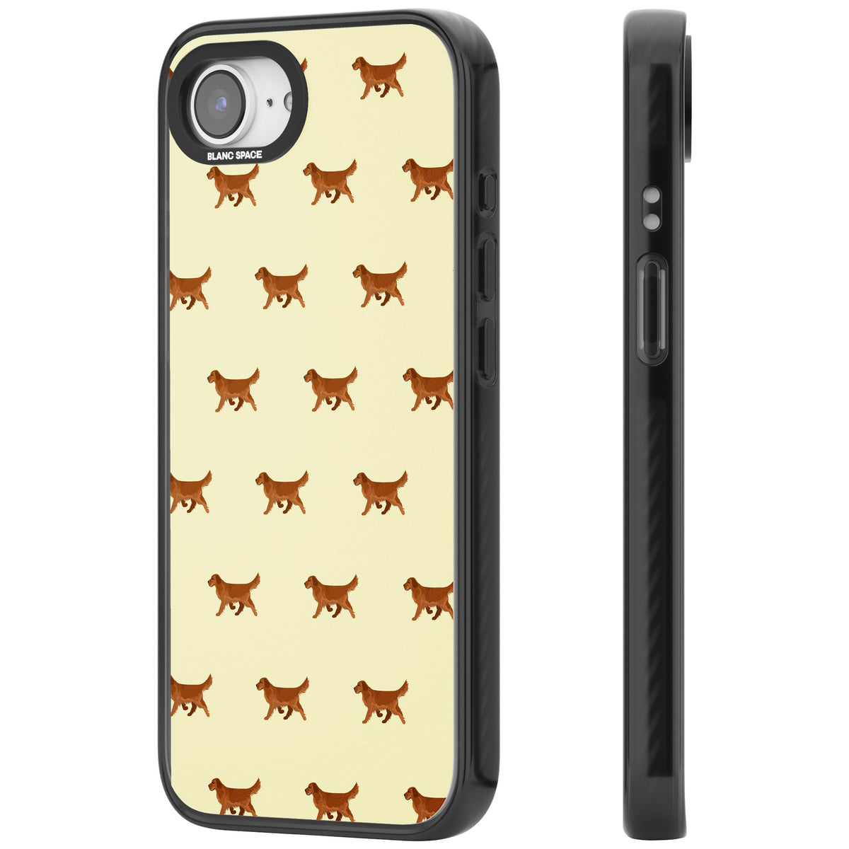 Golden Retriever Dog Pattern iPhone 16e / iPhone 17e Impact Black Phone Case side