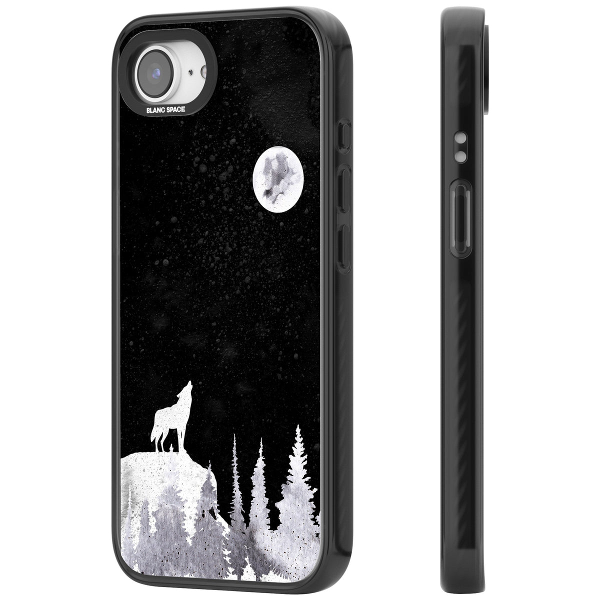 Lunar Howl iPhone 16e / iPhone 17e Impact Black Phone Case side