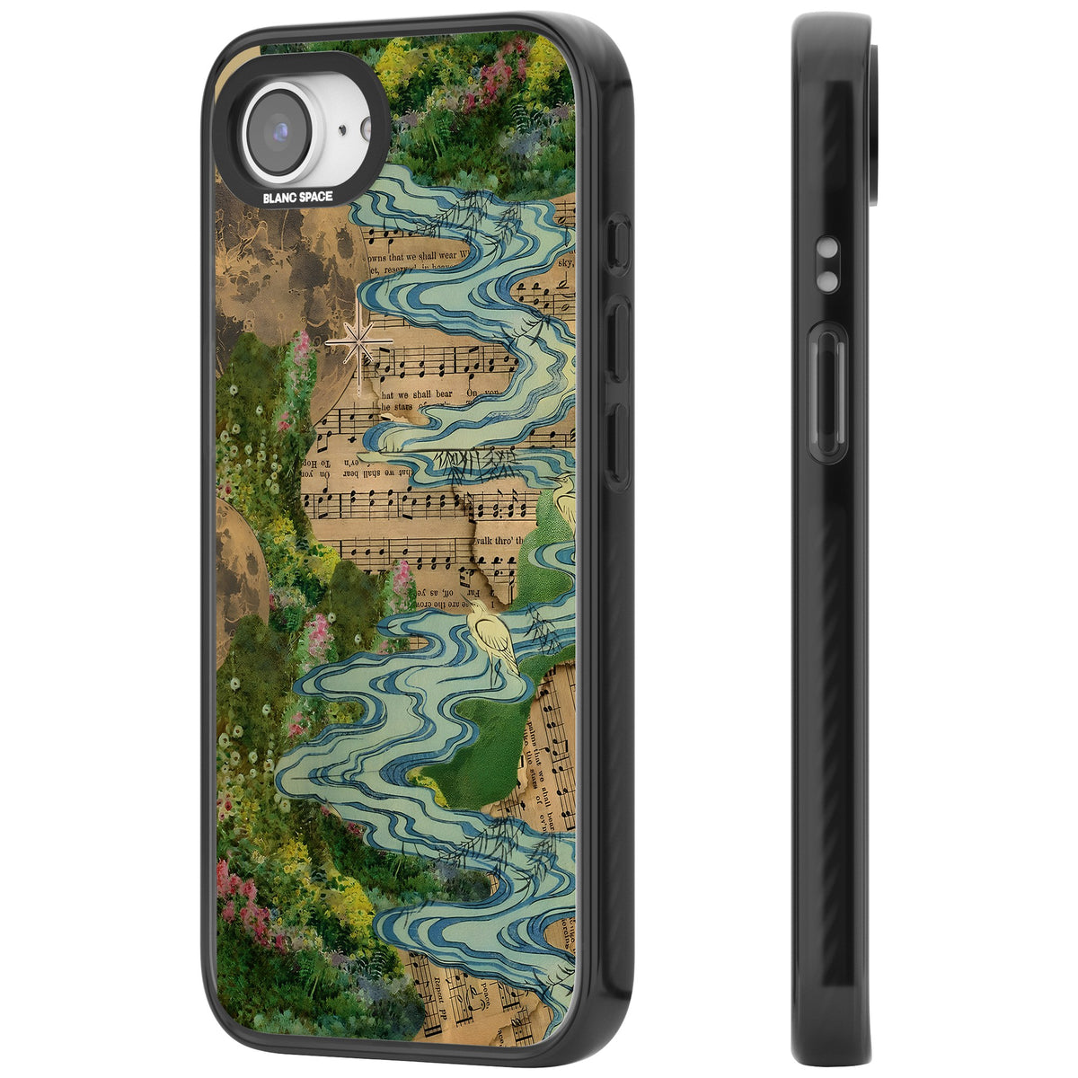 Musical River iPhone 16e / iPhone 17e Impact Black Phone Case side