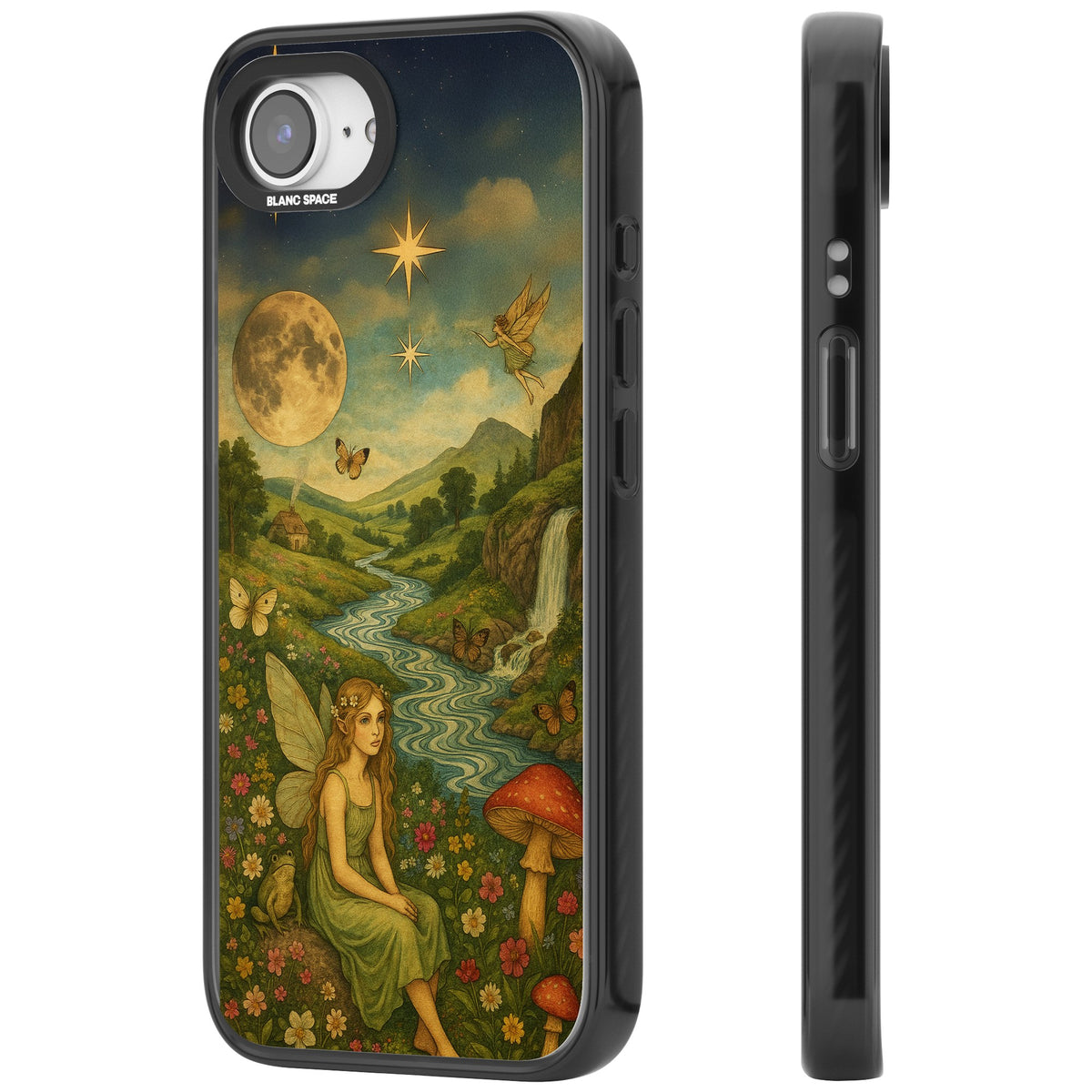 Nature Fairy iPhone 16e / iPhone 17e Impact Black Phone Case side