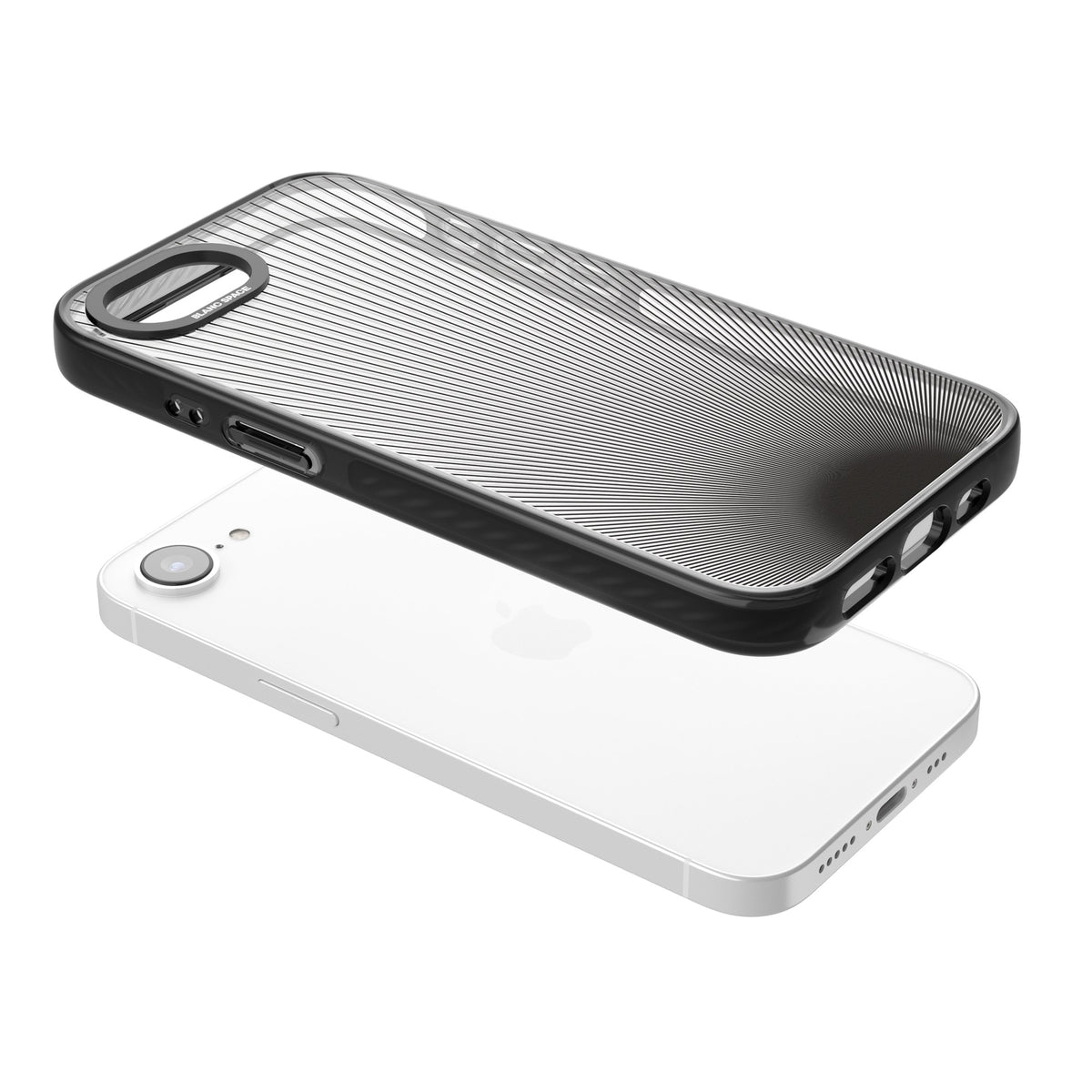 Linear Horizon iPhone 16e / iPhone 17e Impact Black Phone Case angled