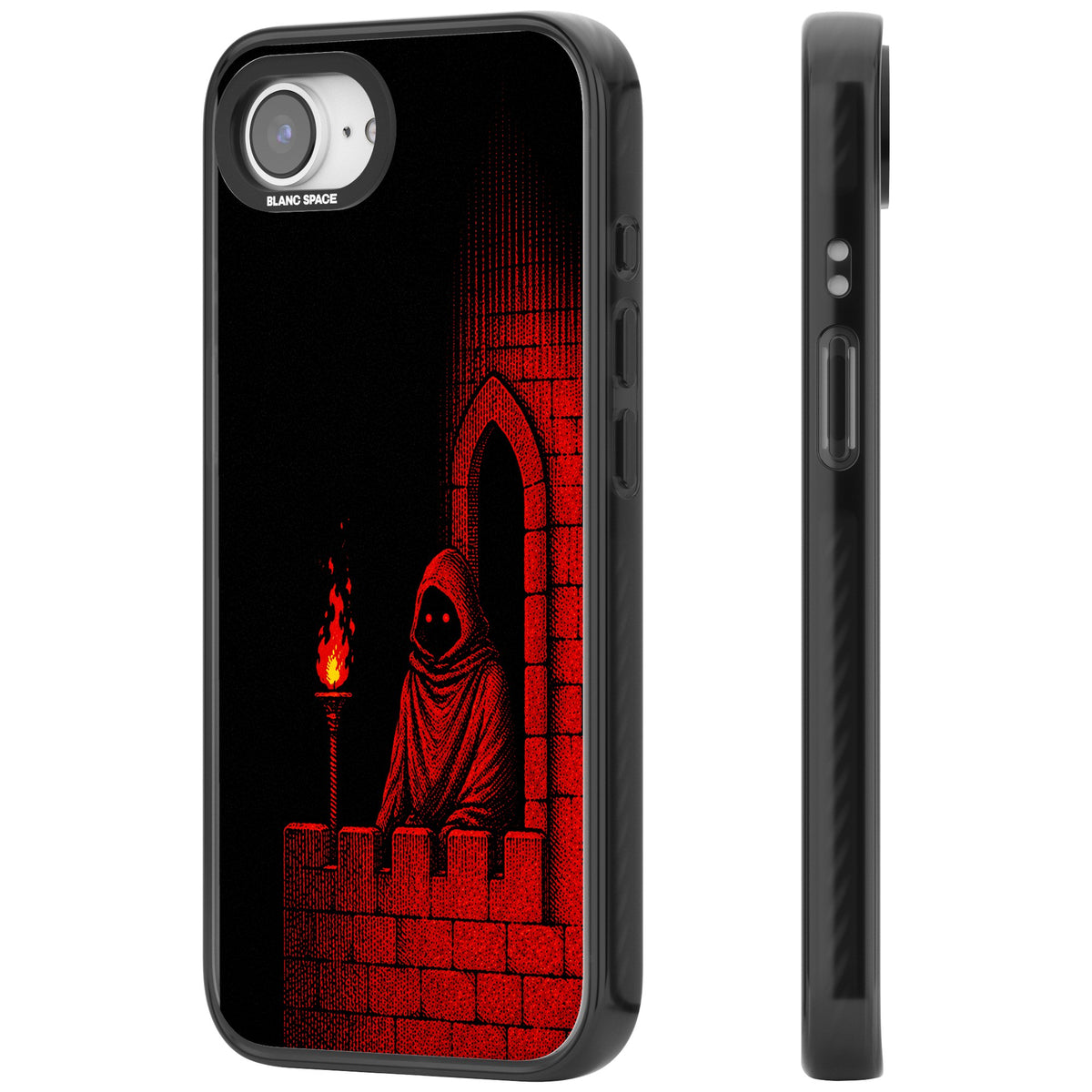 Crimson Crypt iPhone 16e / iPhone 17e Impact Black Phone Case side