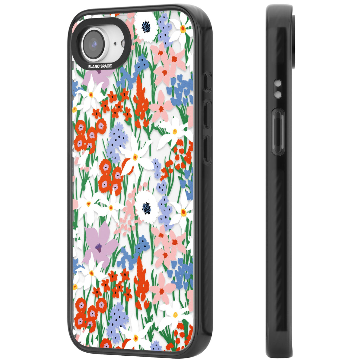 Floral Bouquet: Vibrant Blooms iPhone 16e / iPhone 17e Impact Black Phone Case side