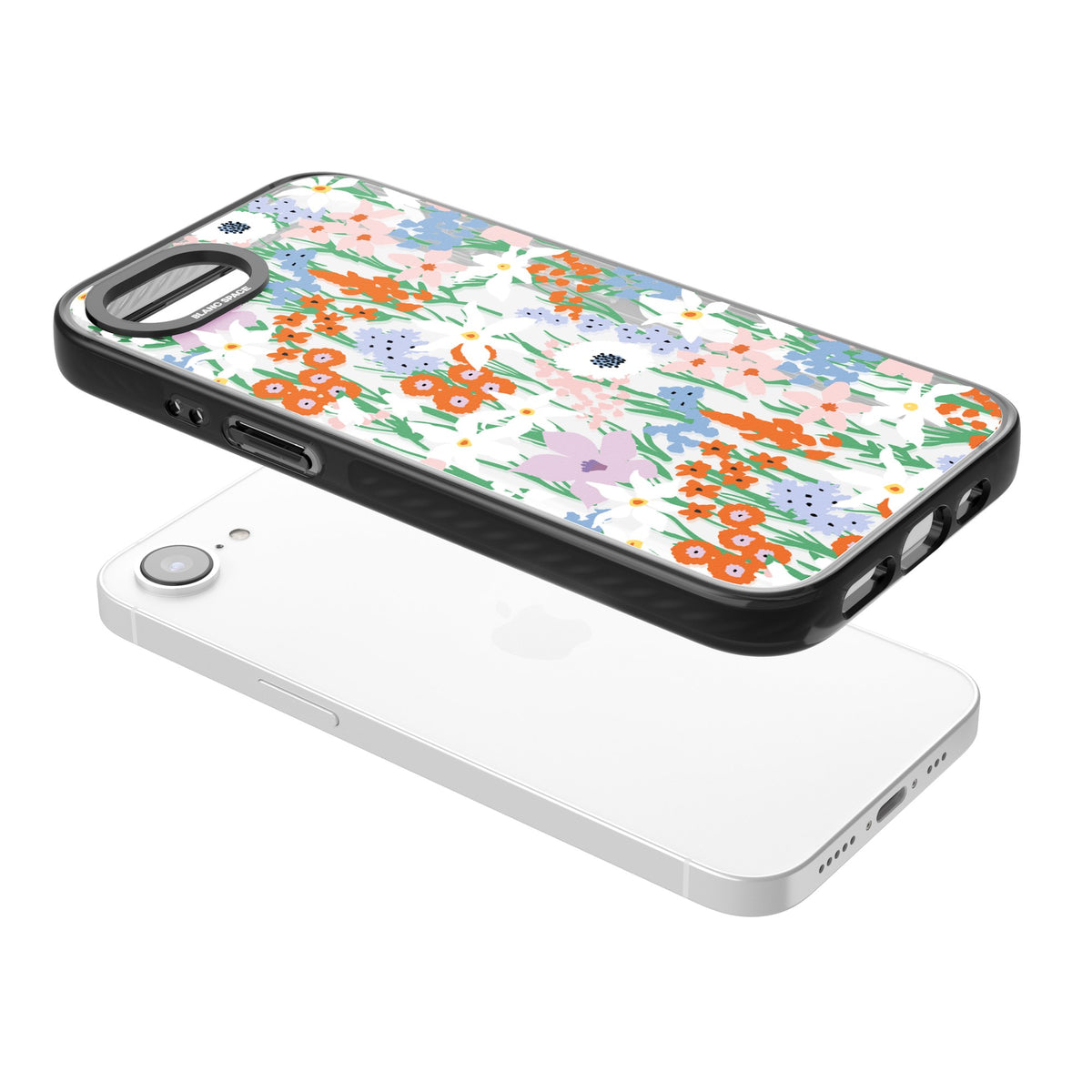 Floral Bouquet: Vibrant Blooms iPhone 16e / iPhone 17e Impact Black Phone Case angled