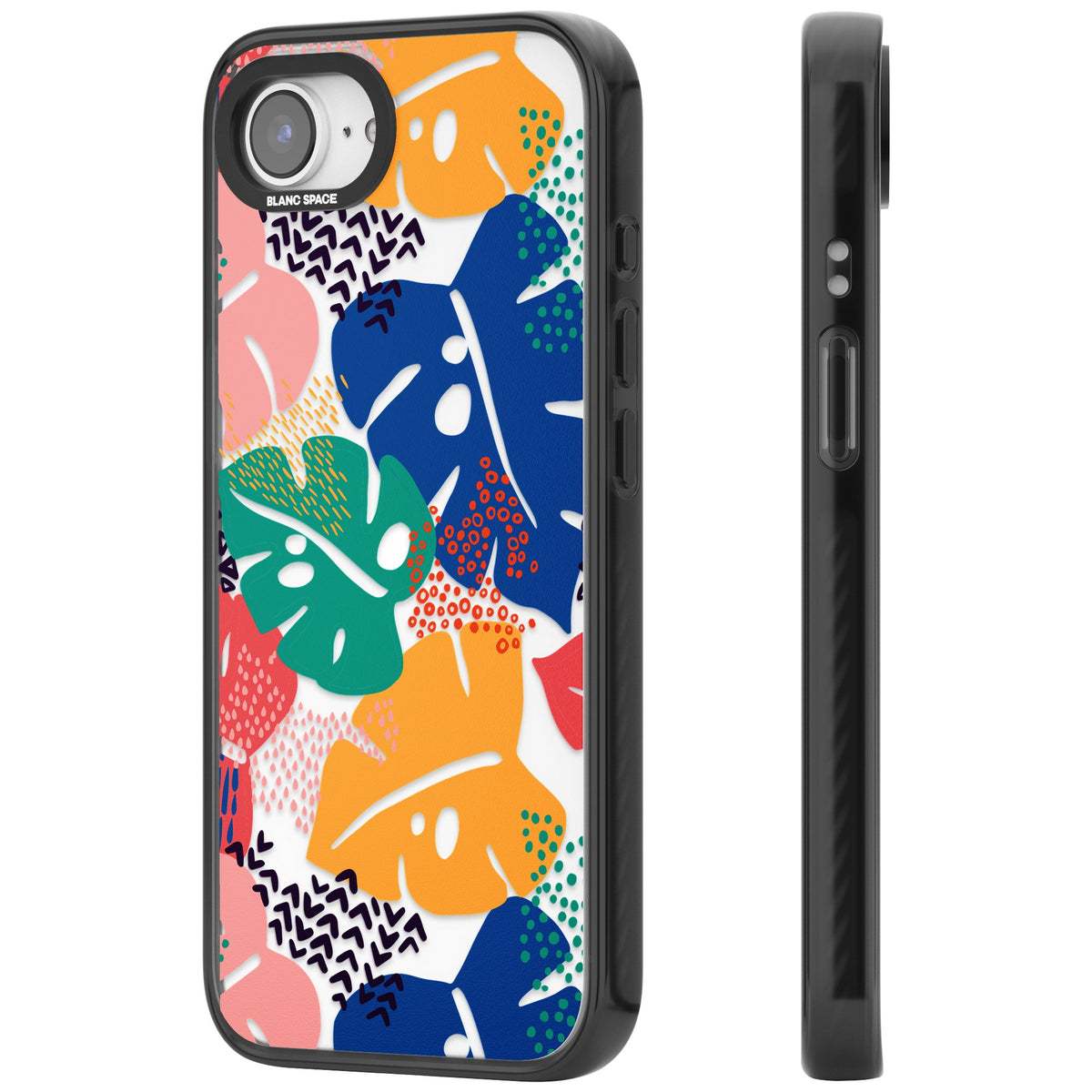 Vibrant Leaves iPhone 16e / iPhone 17e Impact Black Phone Case side