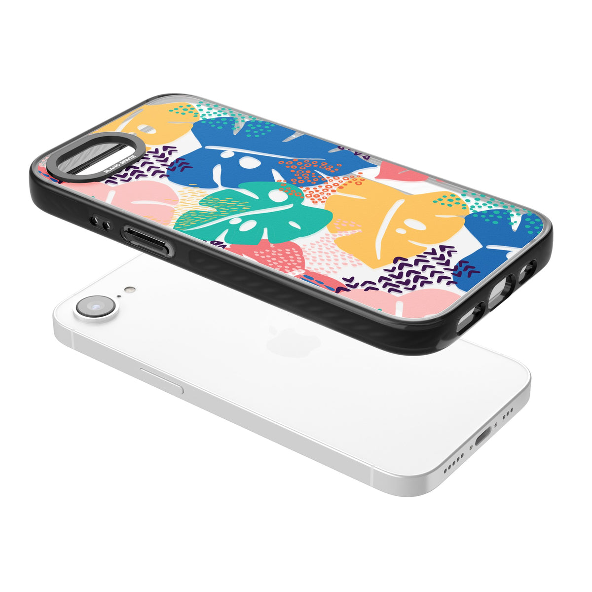 Vibrant Leaves iPhone 16e / iPhone 17e Impact Black Phone Case angled