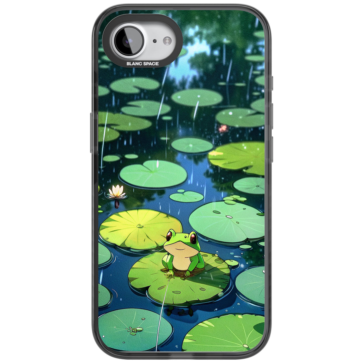 Frog In Lily Pond iPhone 16e / iPhone 17e Impact Black Phone Case front