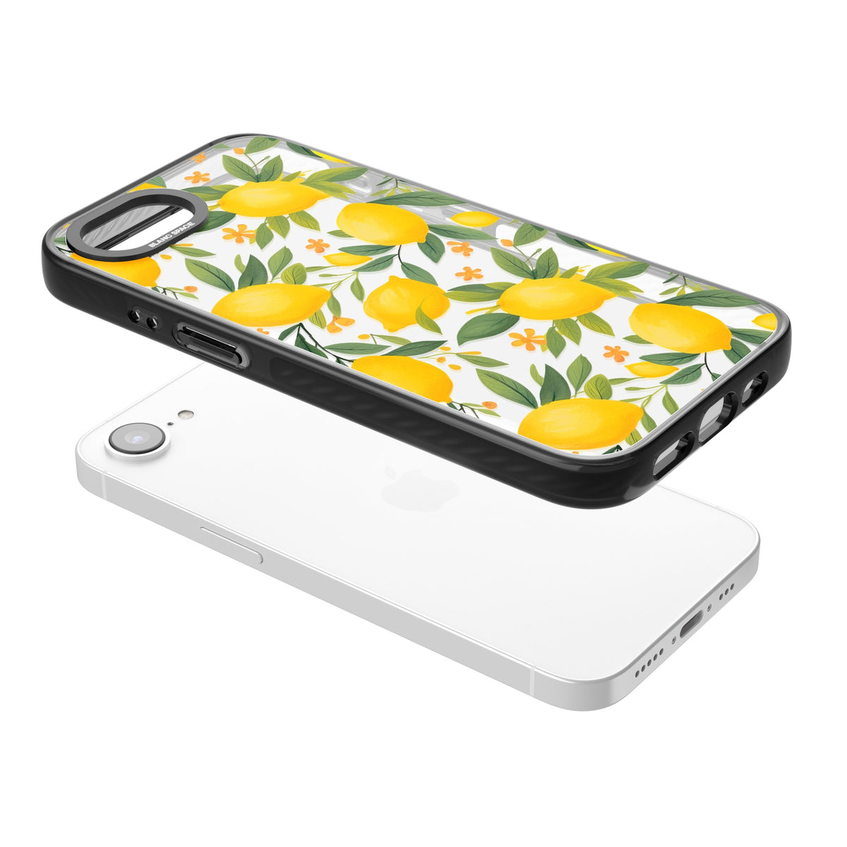 Lemon Grove iPhone 16e / iPhone 17e Impact Black Phone Case angled