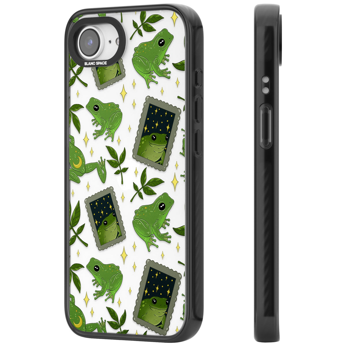 Starry Frog Stamps iPhone 16e / iPhone 17e Impact Black Phone Case side