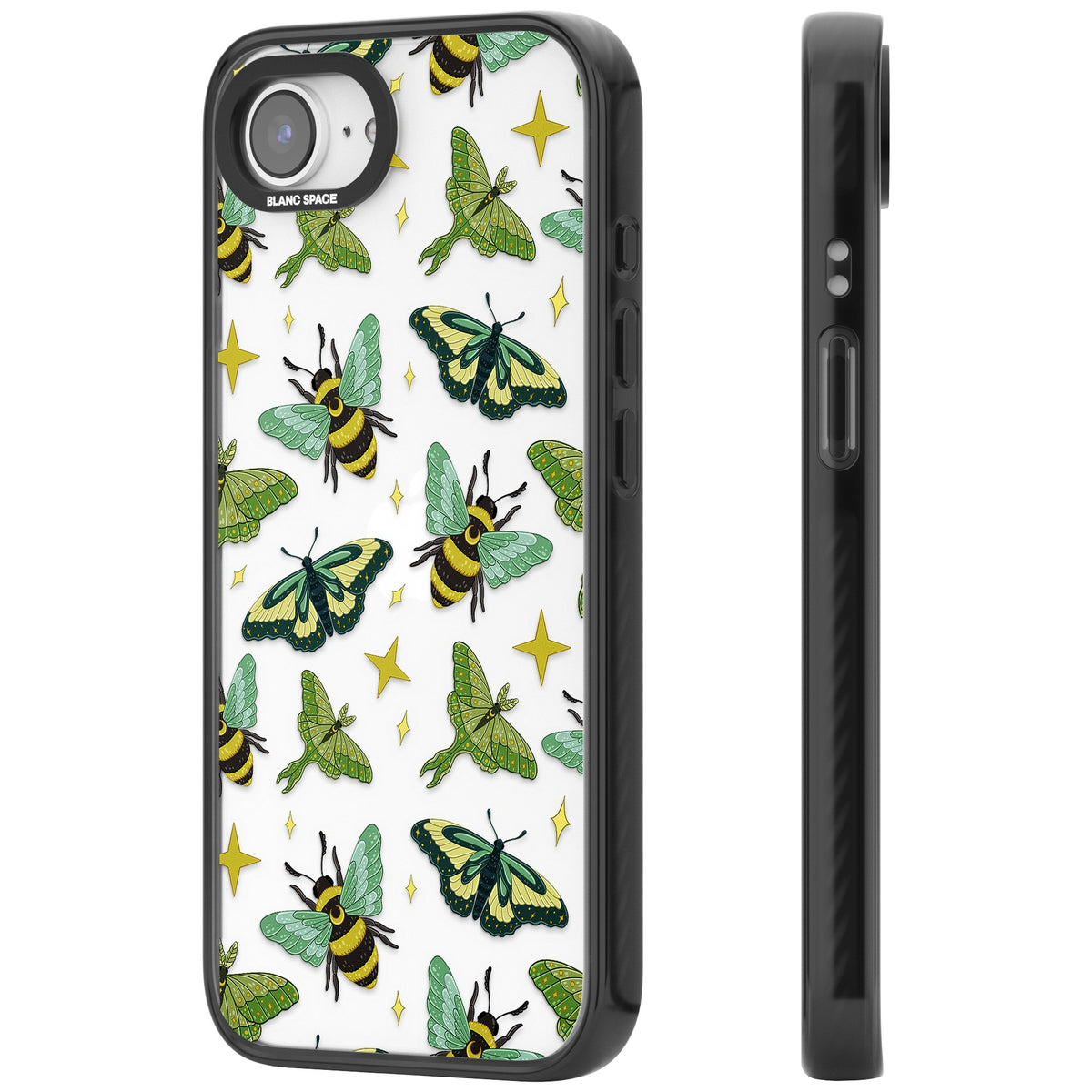 Bees and Moths iPhone 16e / iPhone 17e Impact Black Phone Case side