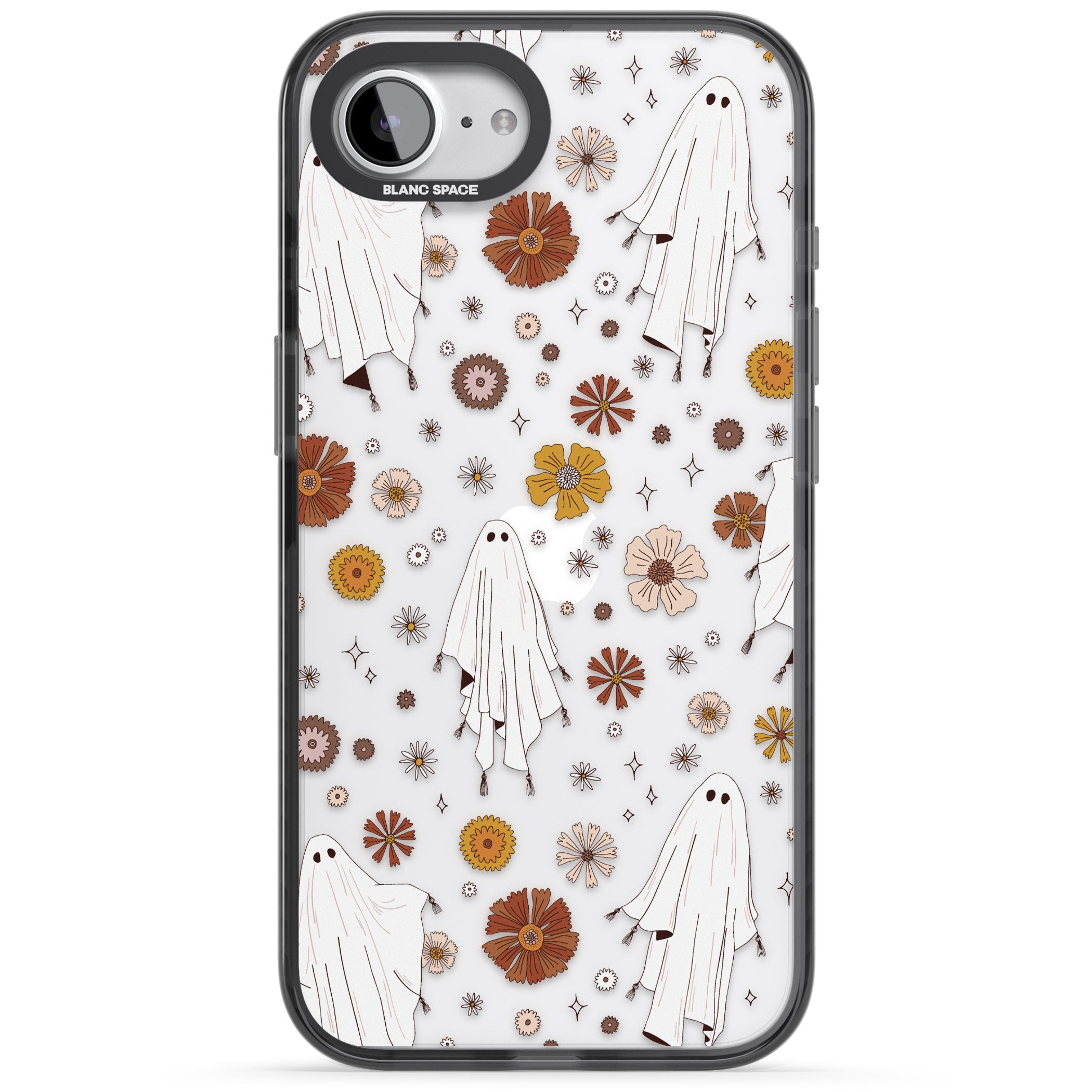 Halloween Ghosts And Flowers