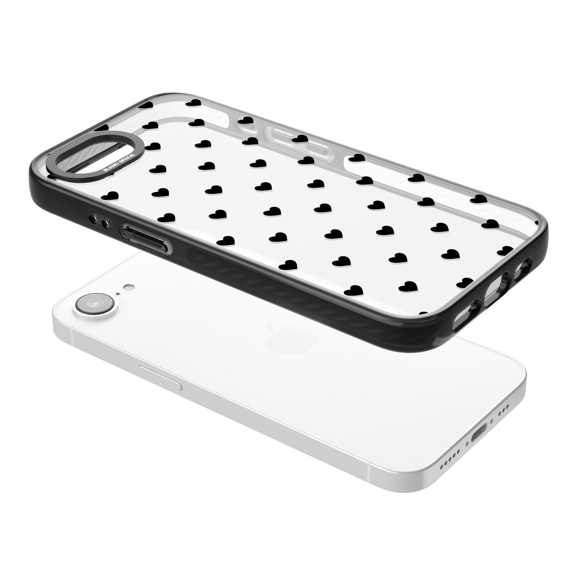 Petit Amour iPhone 16e / iPhone 17e Impact Black Phone Case angled