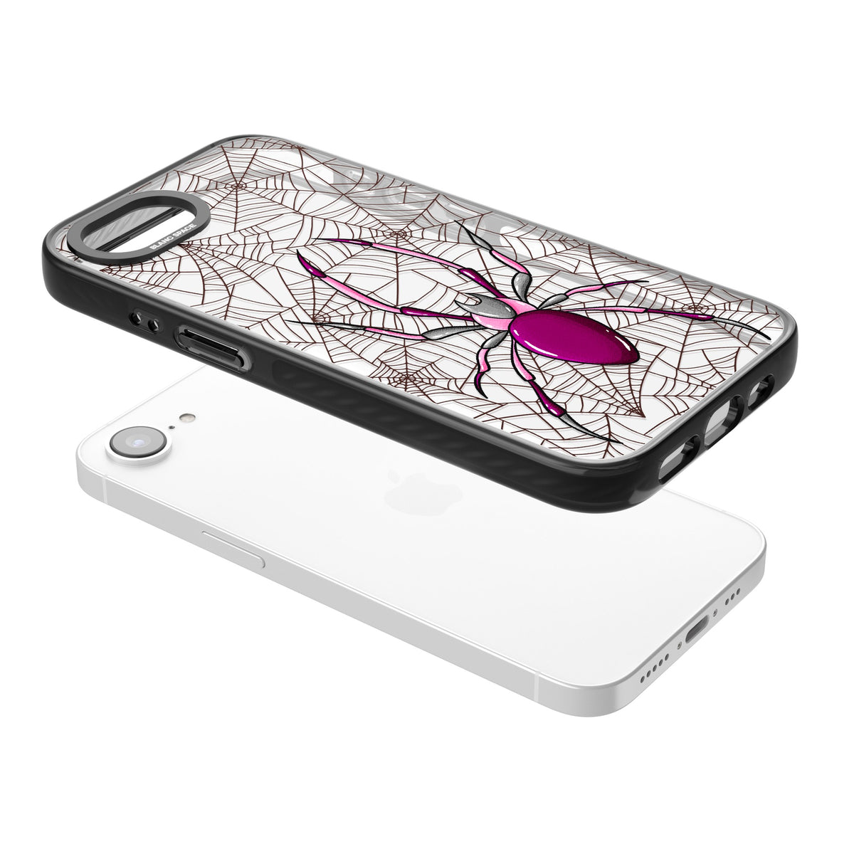 Arachnophobia iPhone 16e / iPhone 17e Impact Black Phone Case angled