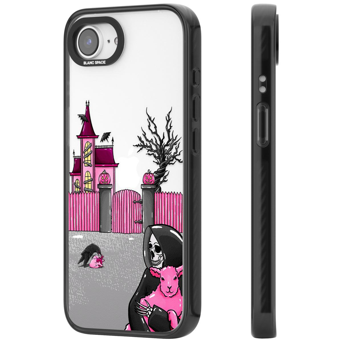 Pink Requiem iPhone 16e / iPhone 17e Impact Black Phone Case side