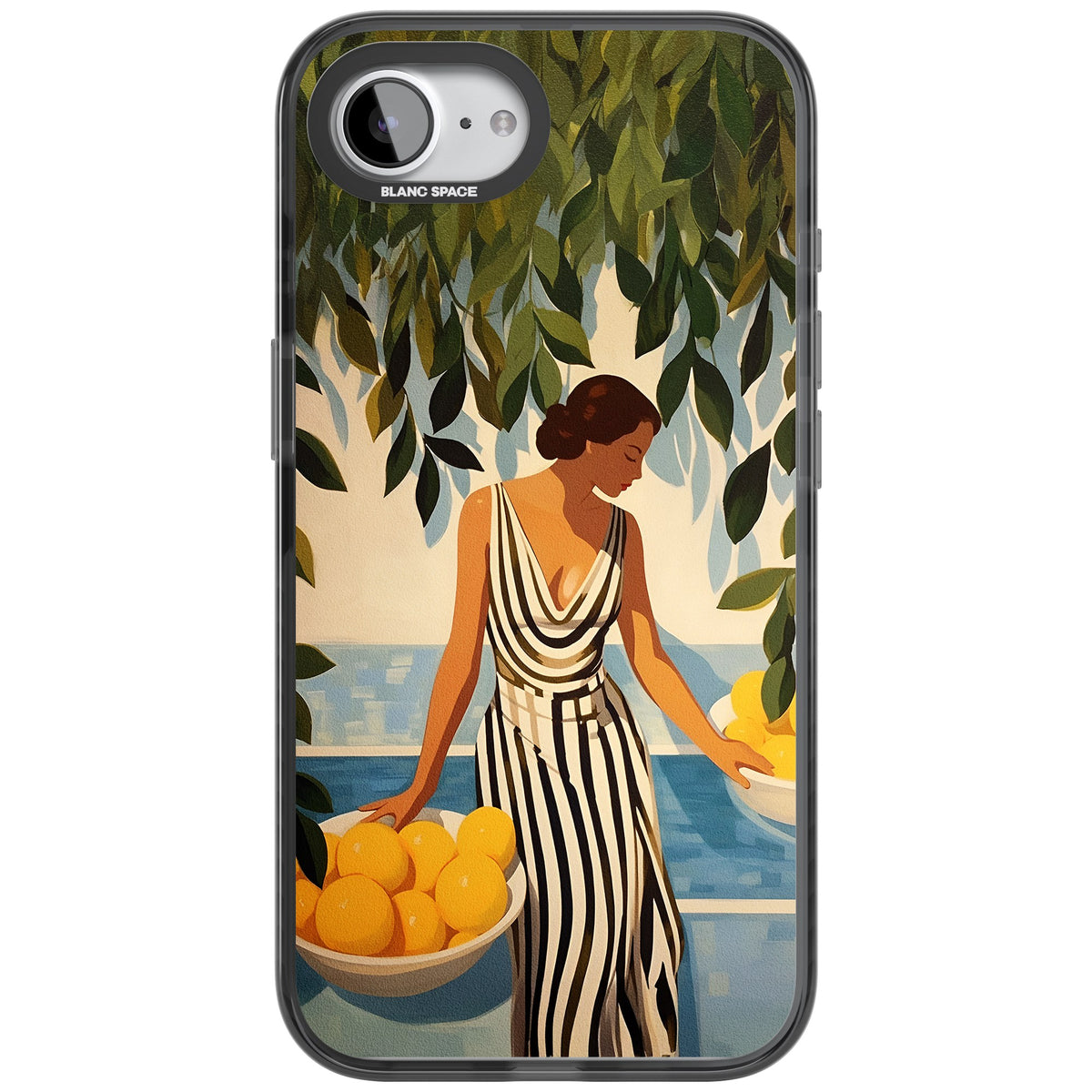 Lemon Picking iPhone 16e / iPhone 17e Impact Black Phone Case front