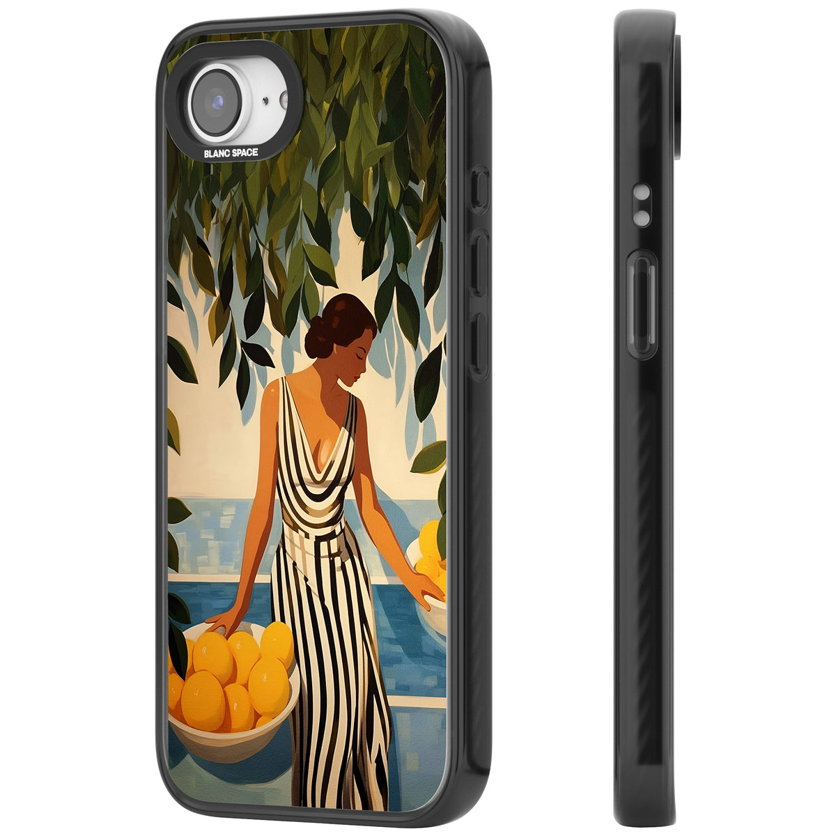 Lemon Picking iPhone 16e / iPhone 17e Impact Black Phone Case side