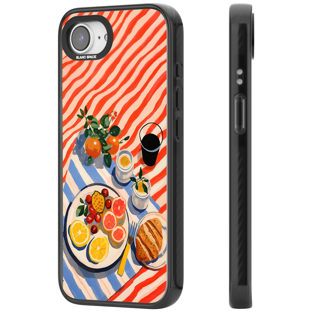 Citrus Picnic iPhone 16e / iPhone 17e Impact Black Phone Case side