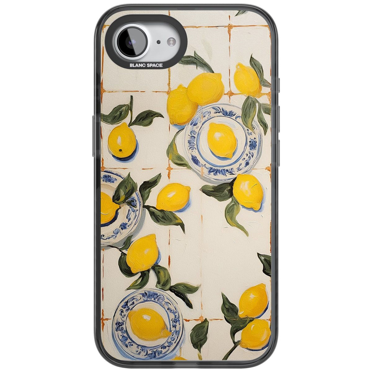 Lemons & Porcelain iPhone 16e / iPhone 17e Impact Black Phone Case front
