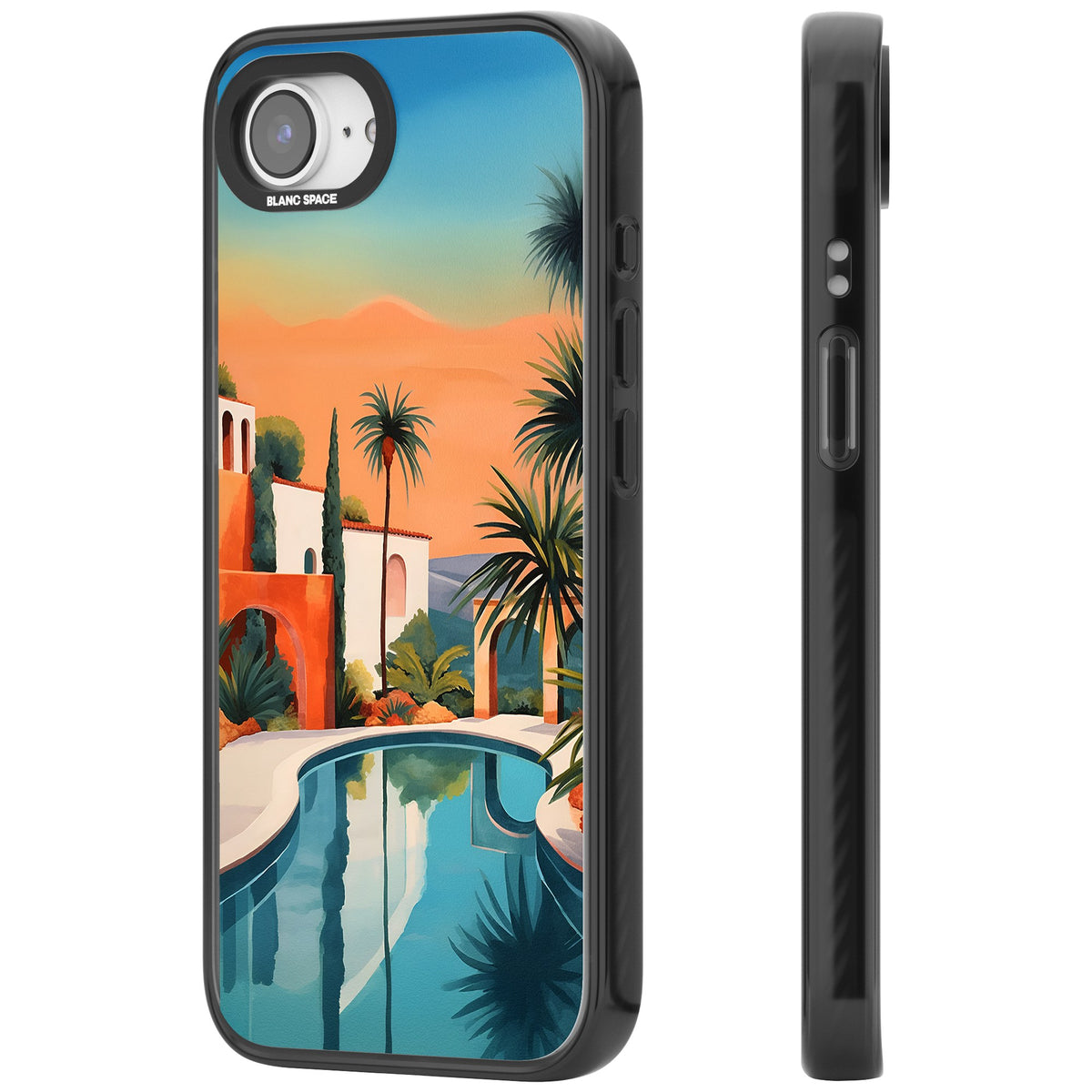 Villa Sunset iPhone 16e / iPhone 17e Impact Black Phone Case side