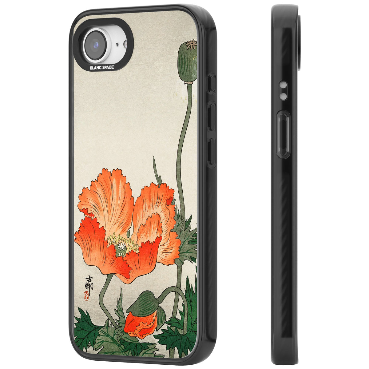Birds And Plants By Ohara Koson iPhone 16e / iPhone 17e Impact Black Phone Case side