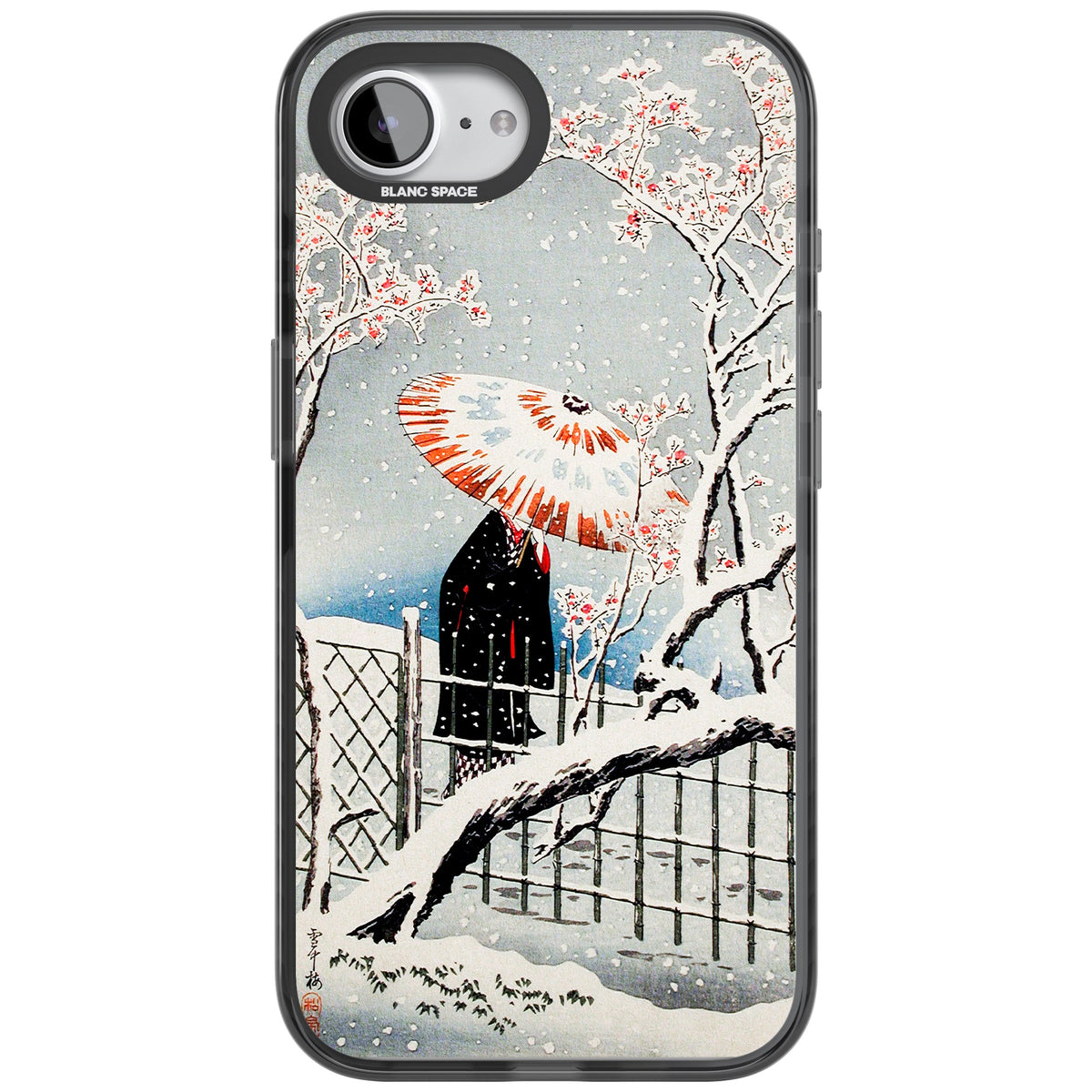 Plum Tree In Snow By Hiroaki Takahashi iPhone 16e / iPhone 17e Impact Black Phone Case front