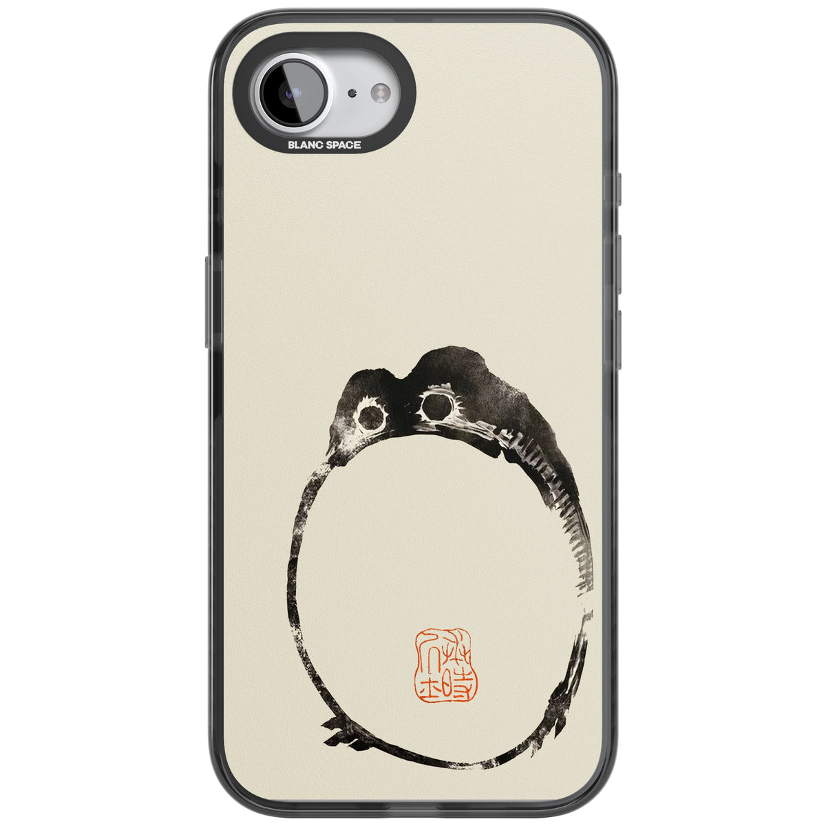 Matsumoto Hoji Round Frog iPhone 16e / iPhone 17e Impact Black Phone Case front