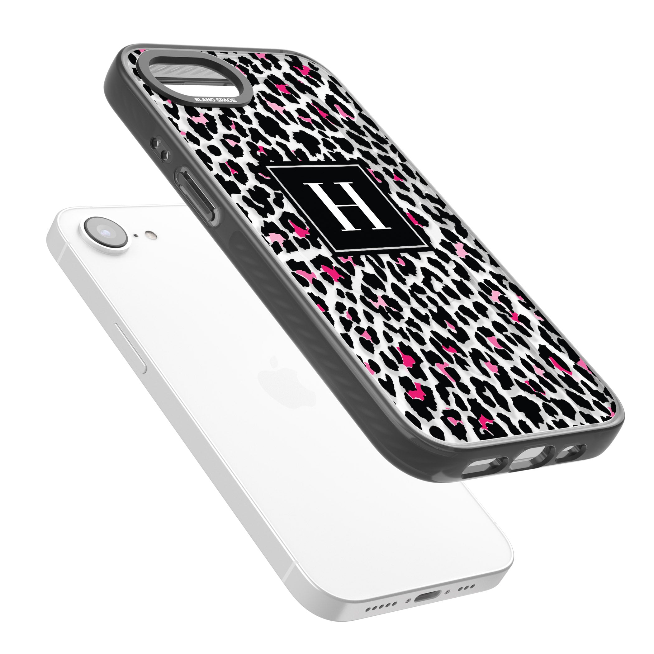 Personalised Clear Pink Leopard Monogram