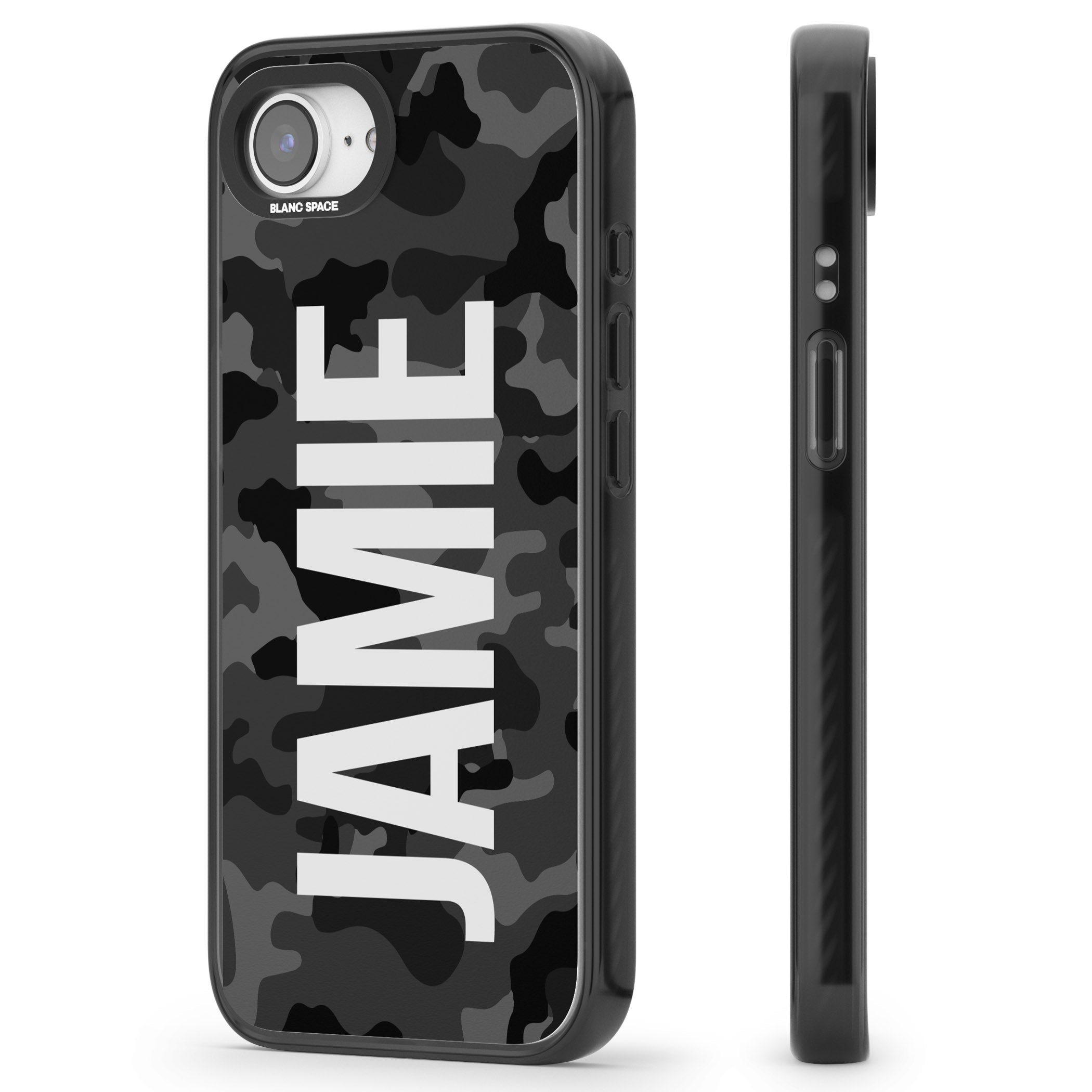Personalised Black Camo Name Vertical
