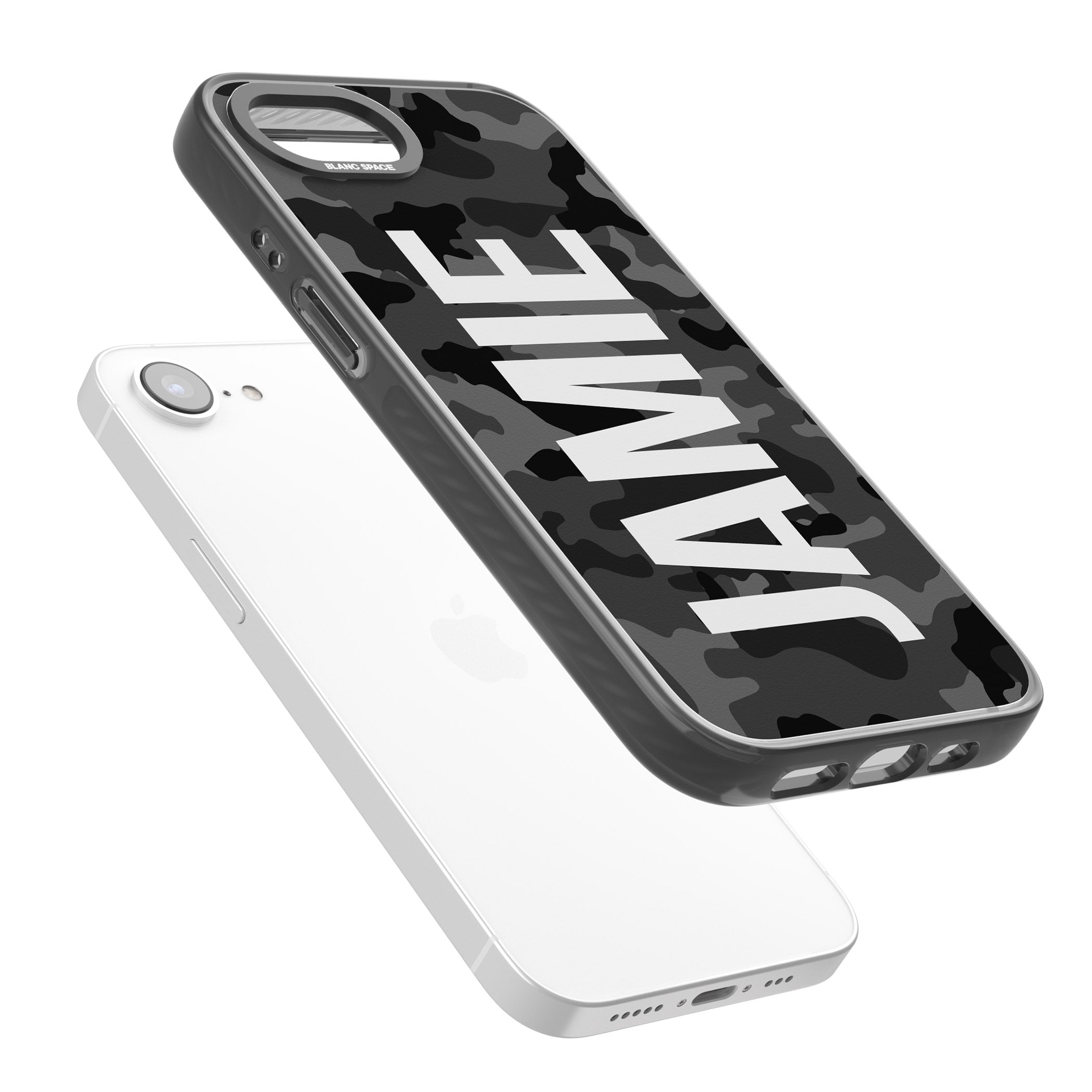 Personalised Black Camo Name Vertical