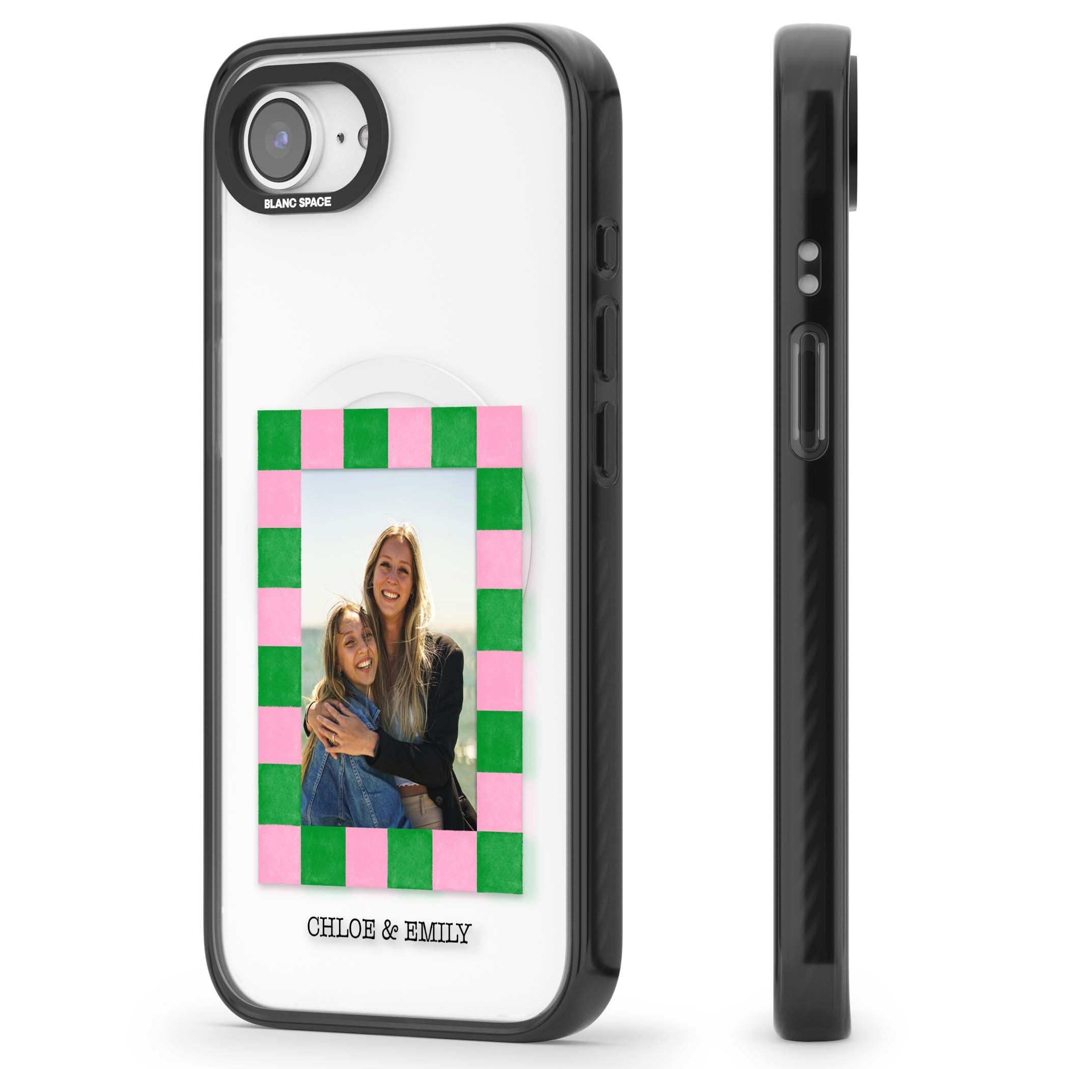 Riviera Check Photo cute iPhone case | Black Impact Magsafe case for iPhone 16e, iPhone 17e
