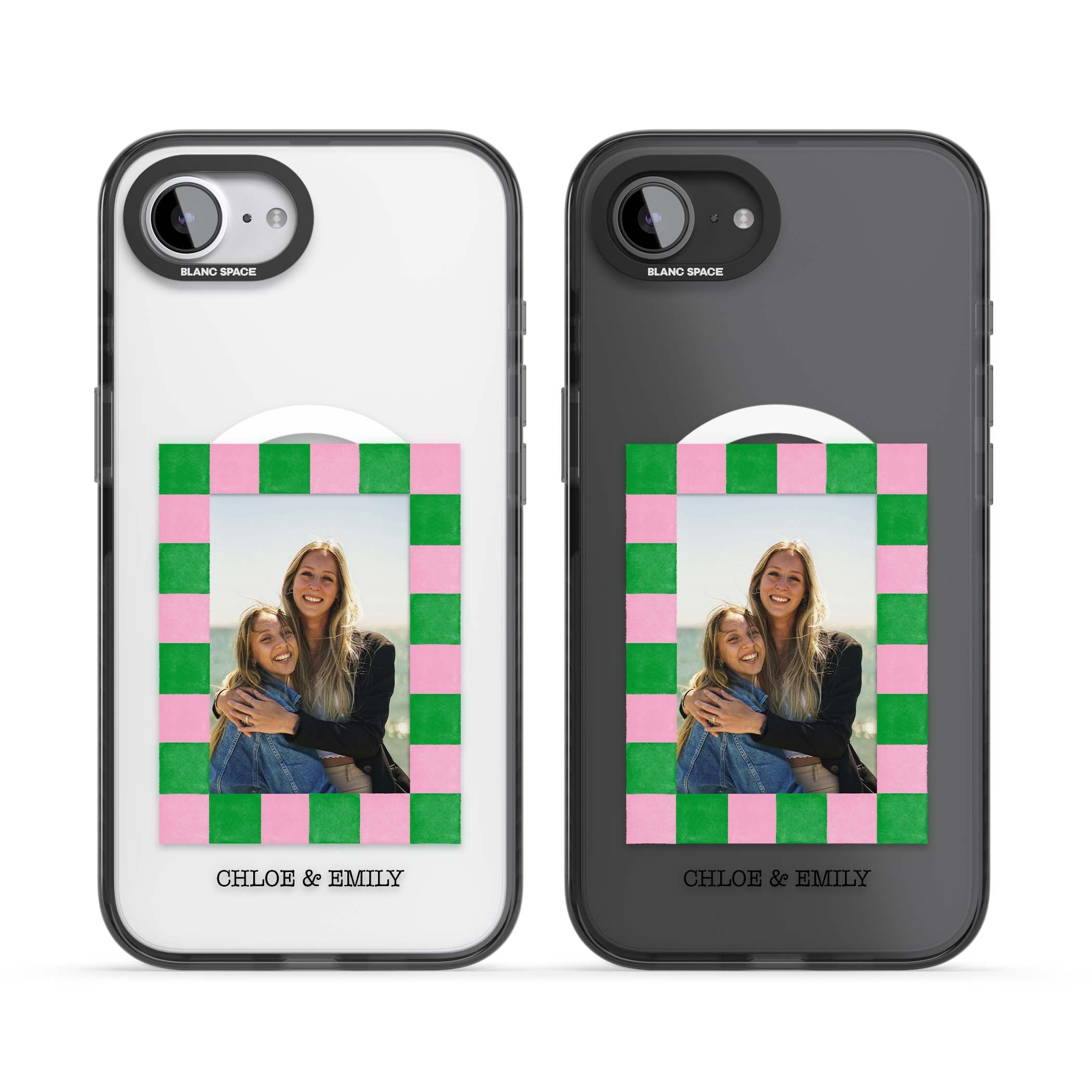 Riviera Check Photo cute iPhone case | Black Impact Magsafe case for iPhone 16e, iPhone 17e