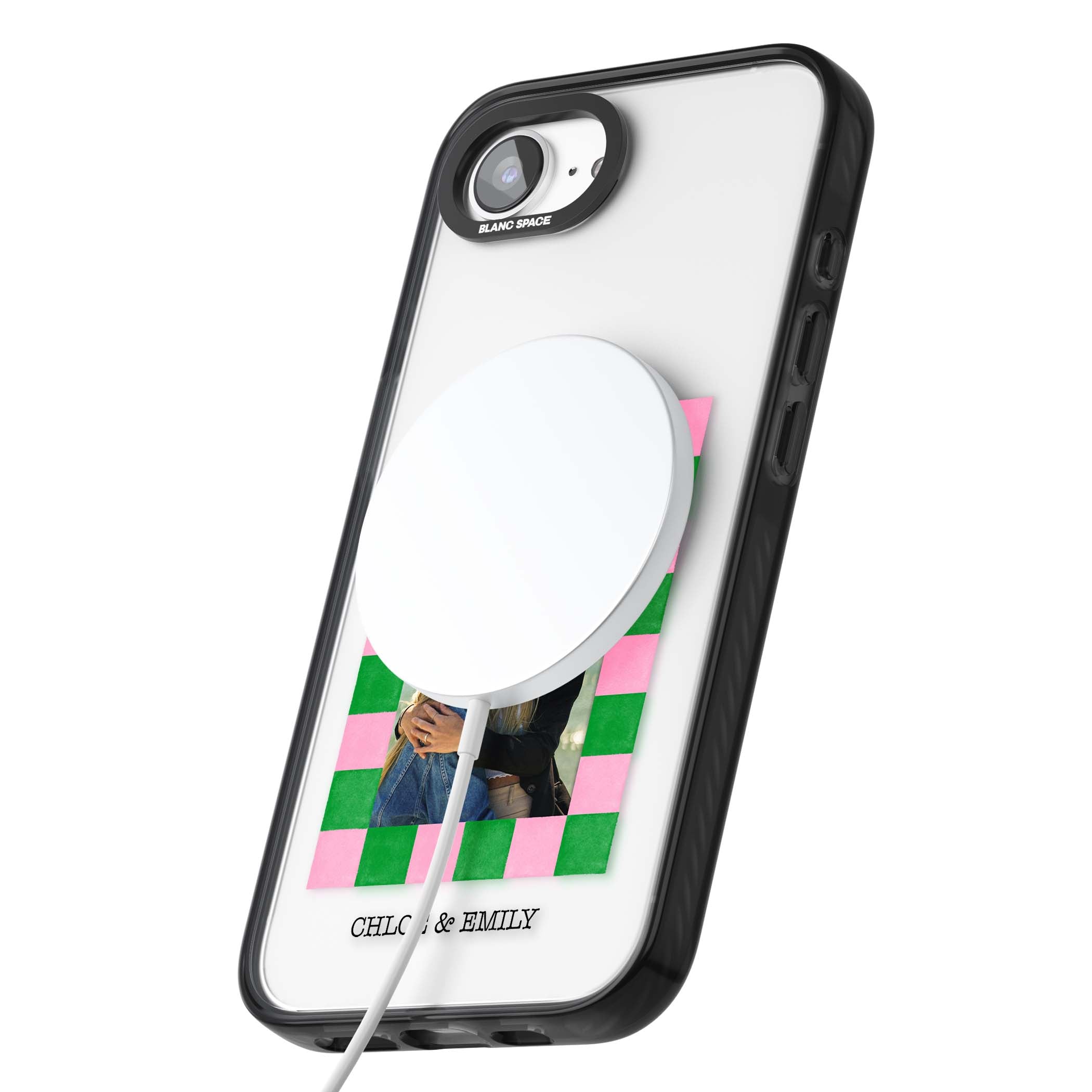 Riviera Check Photo cute iPhone case | Black Impact Magsafe case for iPhone 16e, iPhone 17e