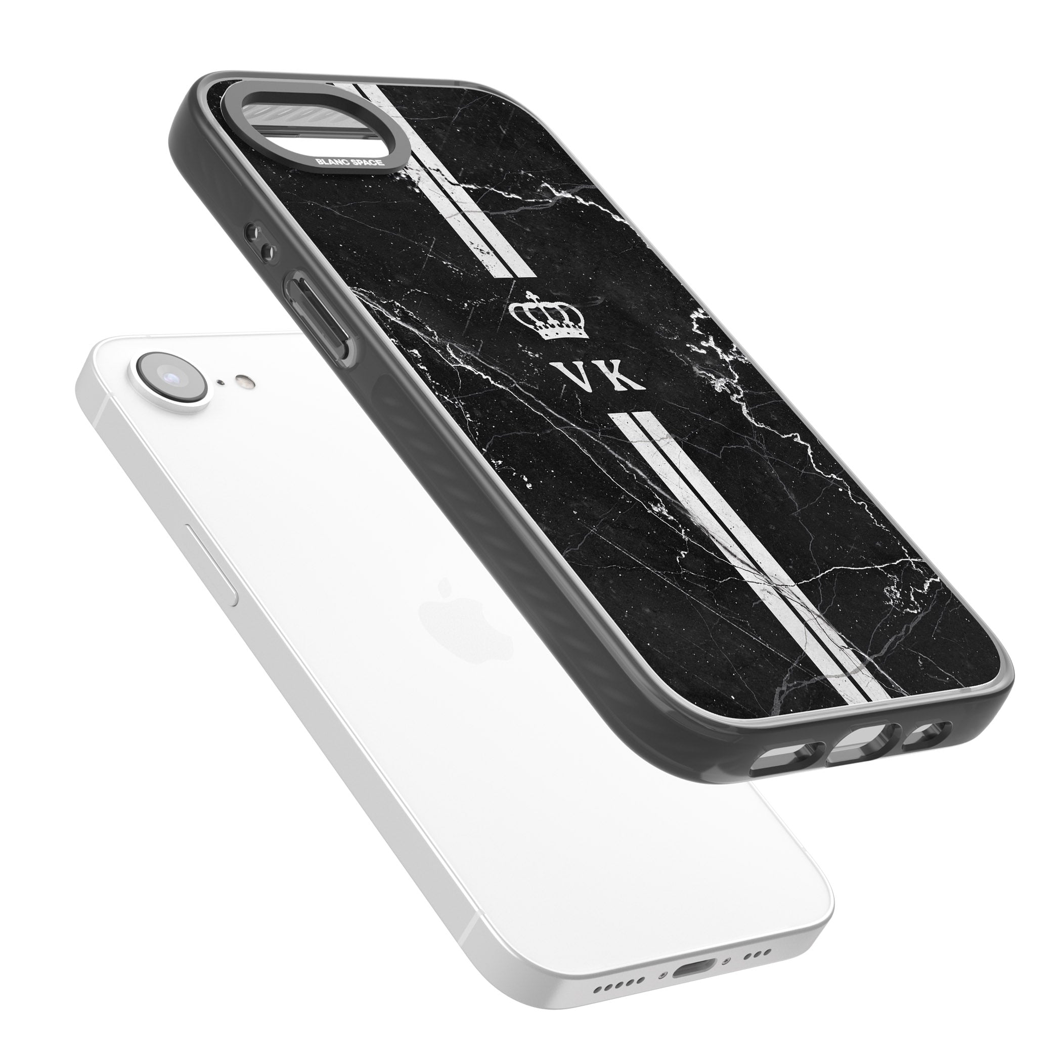 Personalised Black Marble Stripe Initials