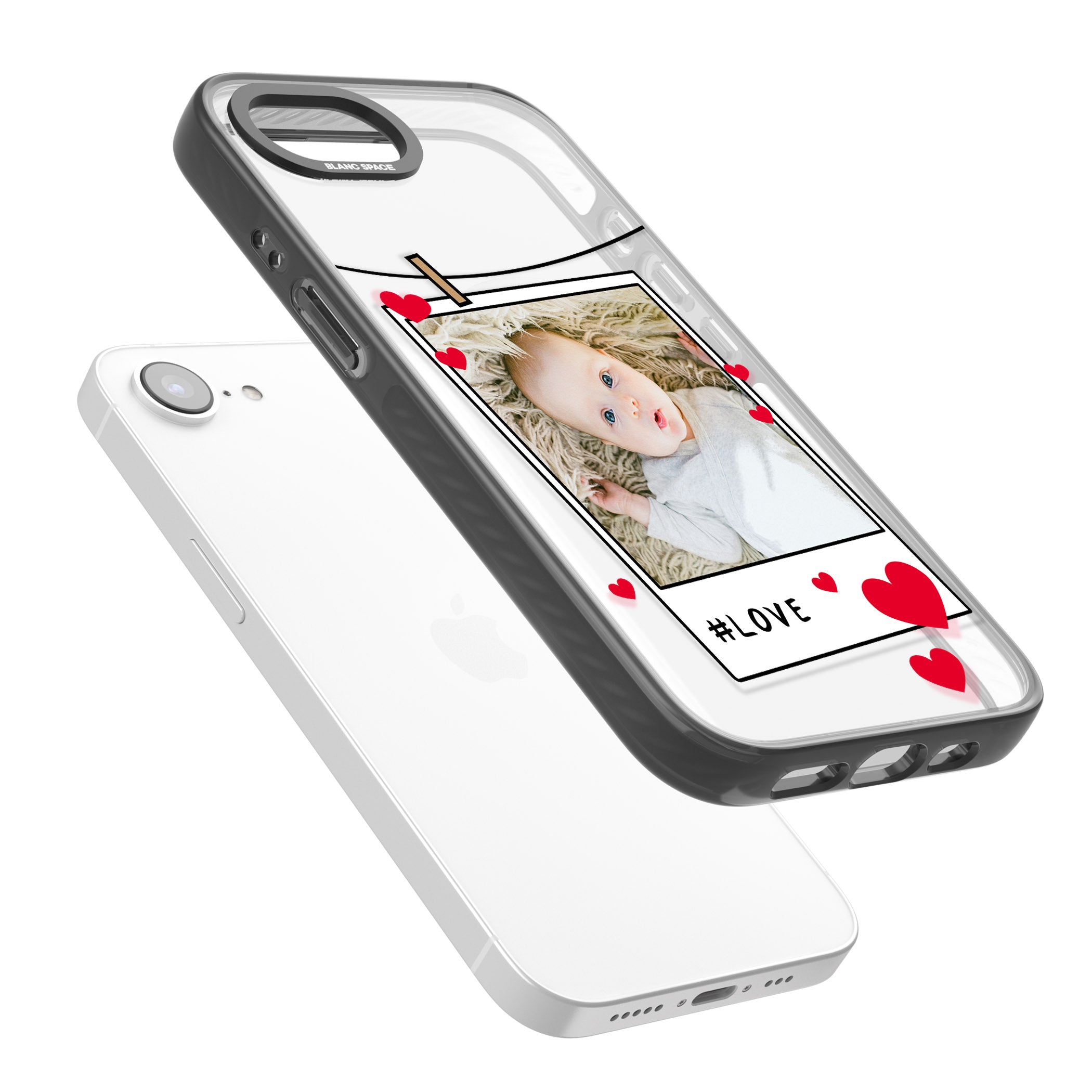 Personalised Paperclip & Hearts Instant Camera Photo