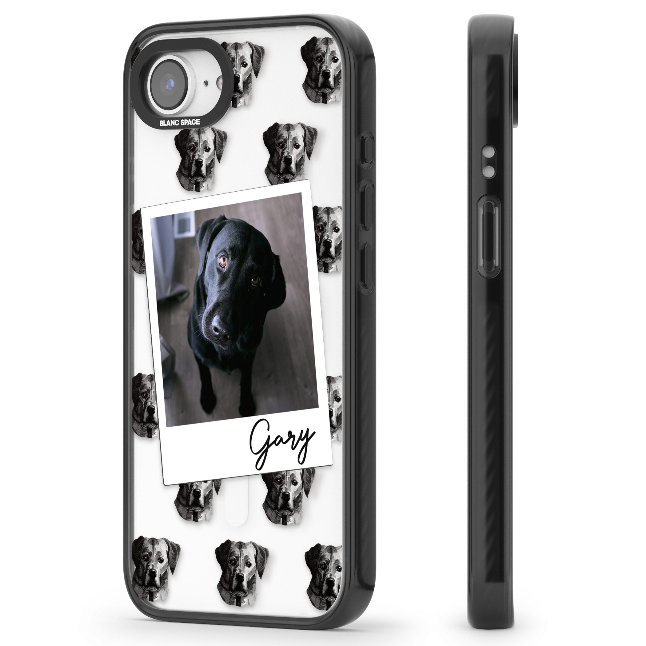 Personalised Black Labrador Instant Camera Photo