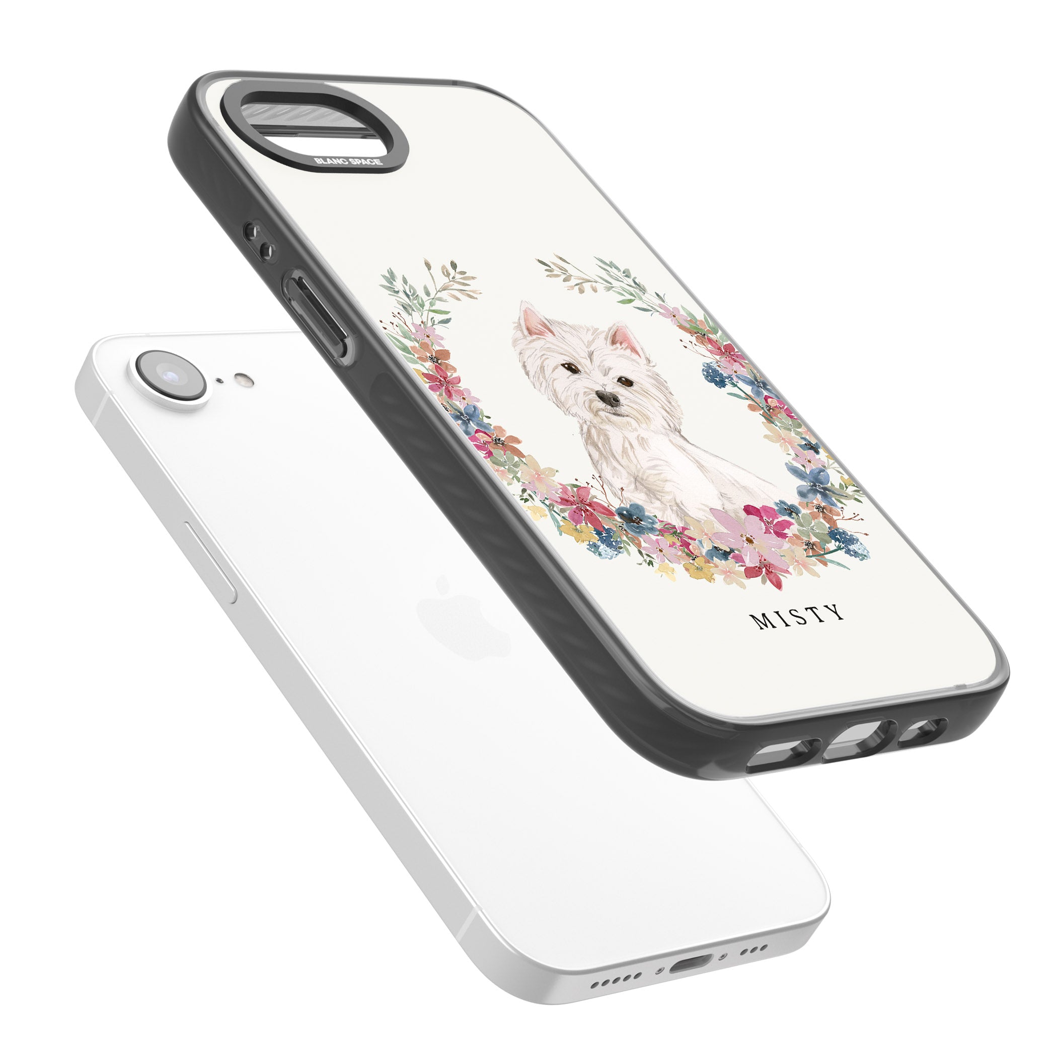 Personalised Westie Floral Portrait