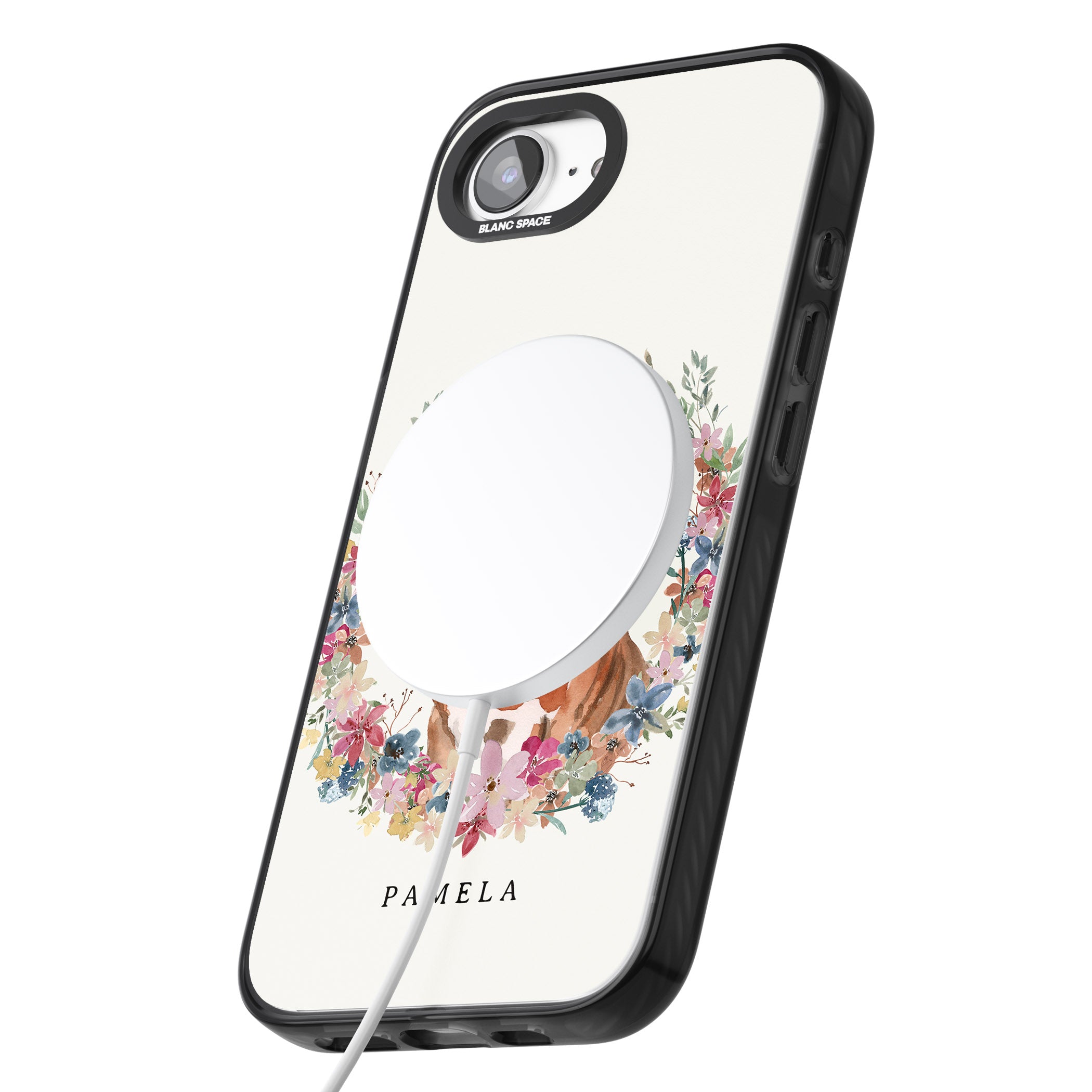 Personalised English Bulldog Floral Portrait