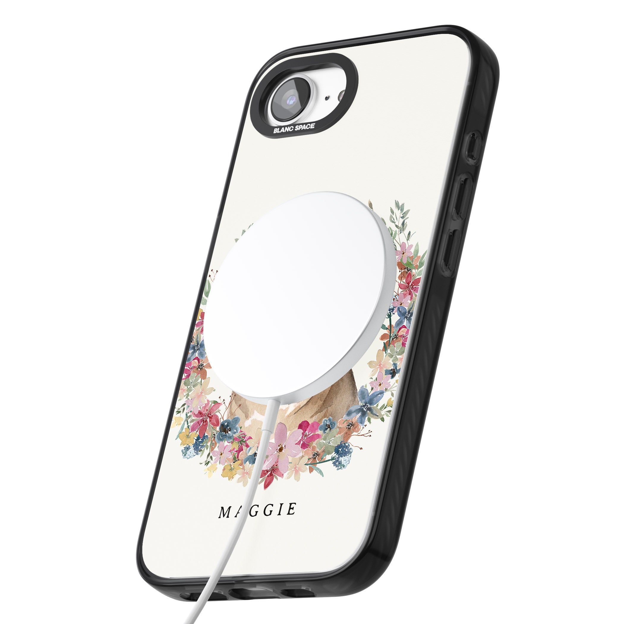 Personalised Pug Floral Portrait