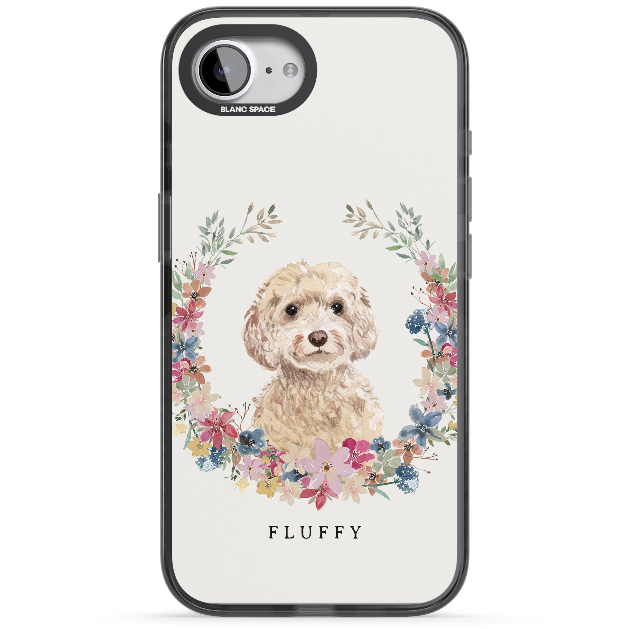 Personalised Champagne Cockapoo Floral Portrait