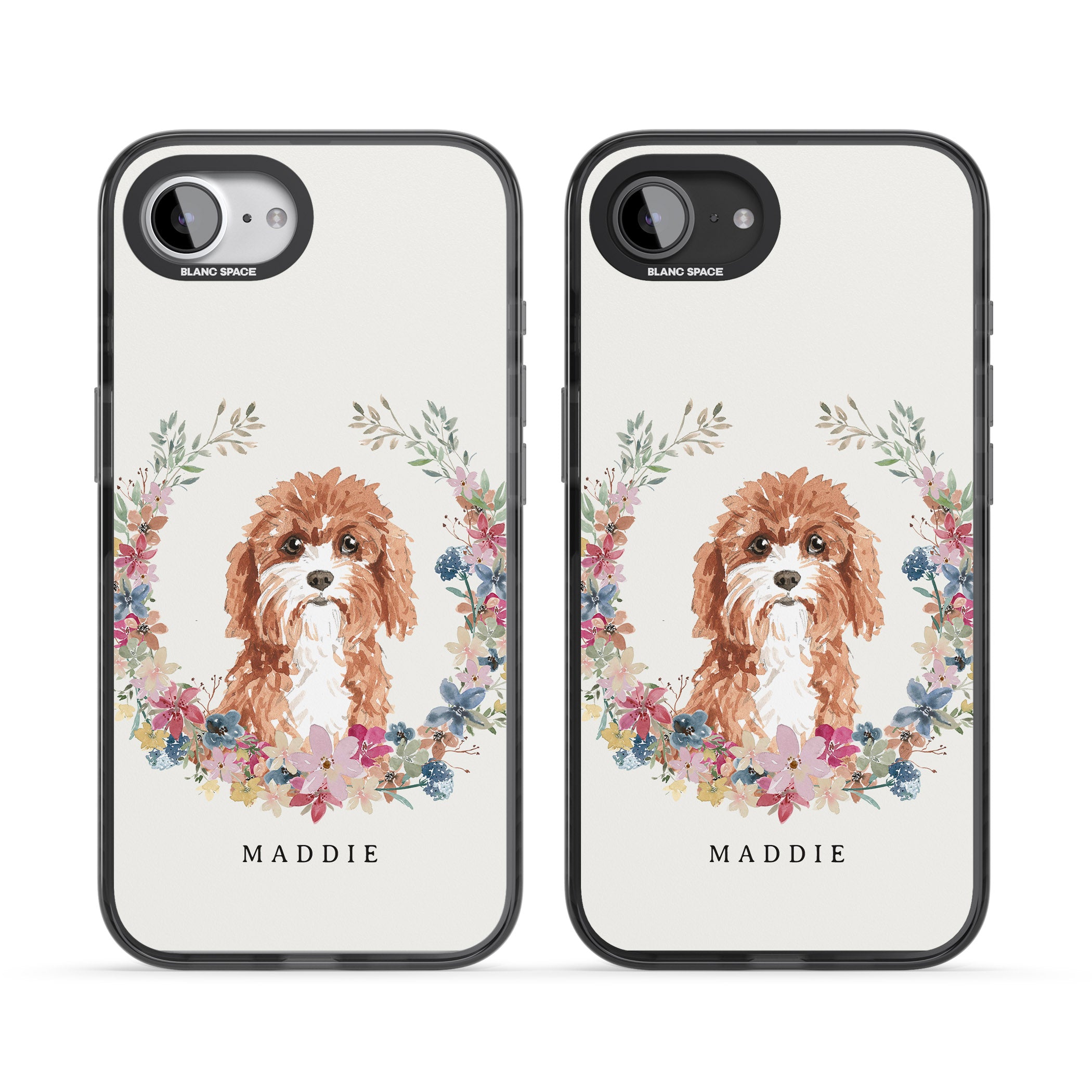 Personalised Cavapoo Floral Portrait
