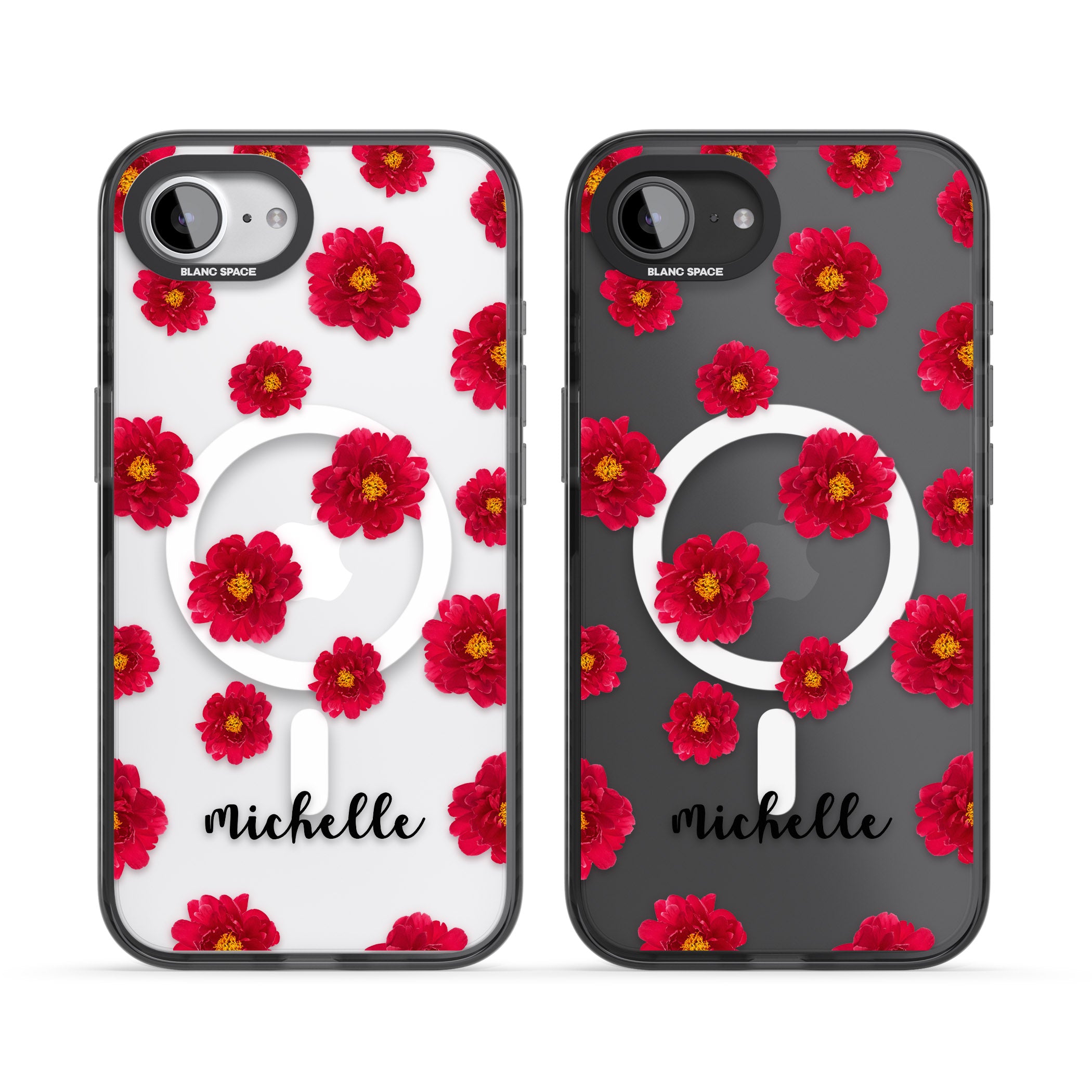 Personalised Red Peonies & Cursive