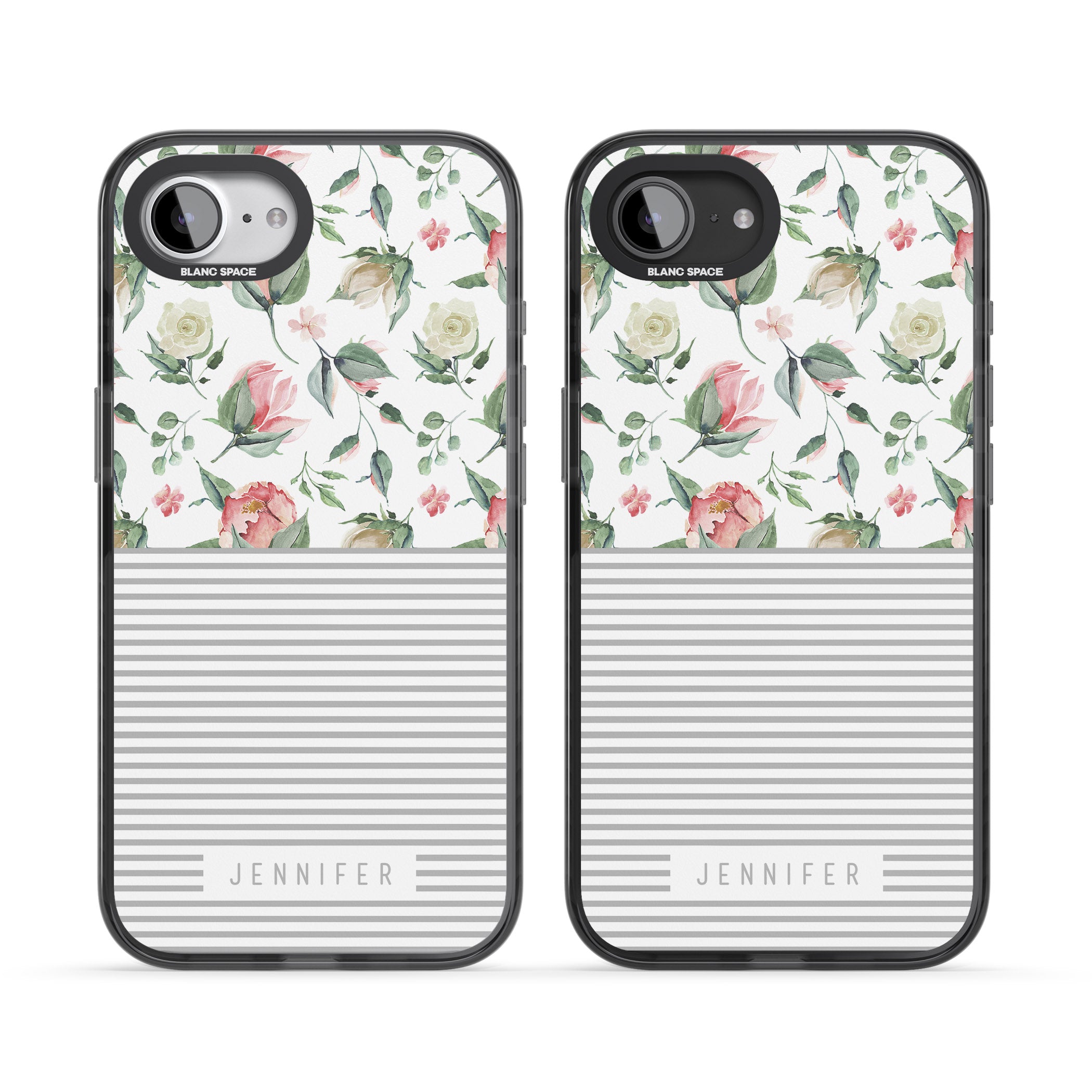 Personalised Light Floral Pattern & Stripes